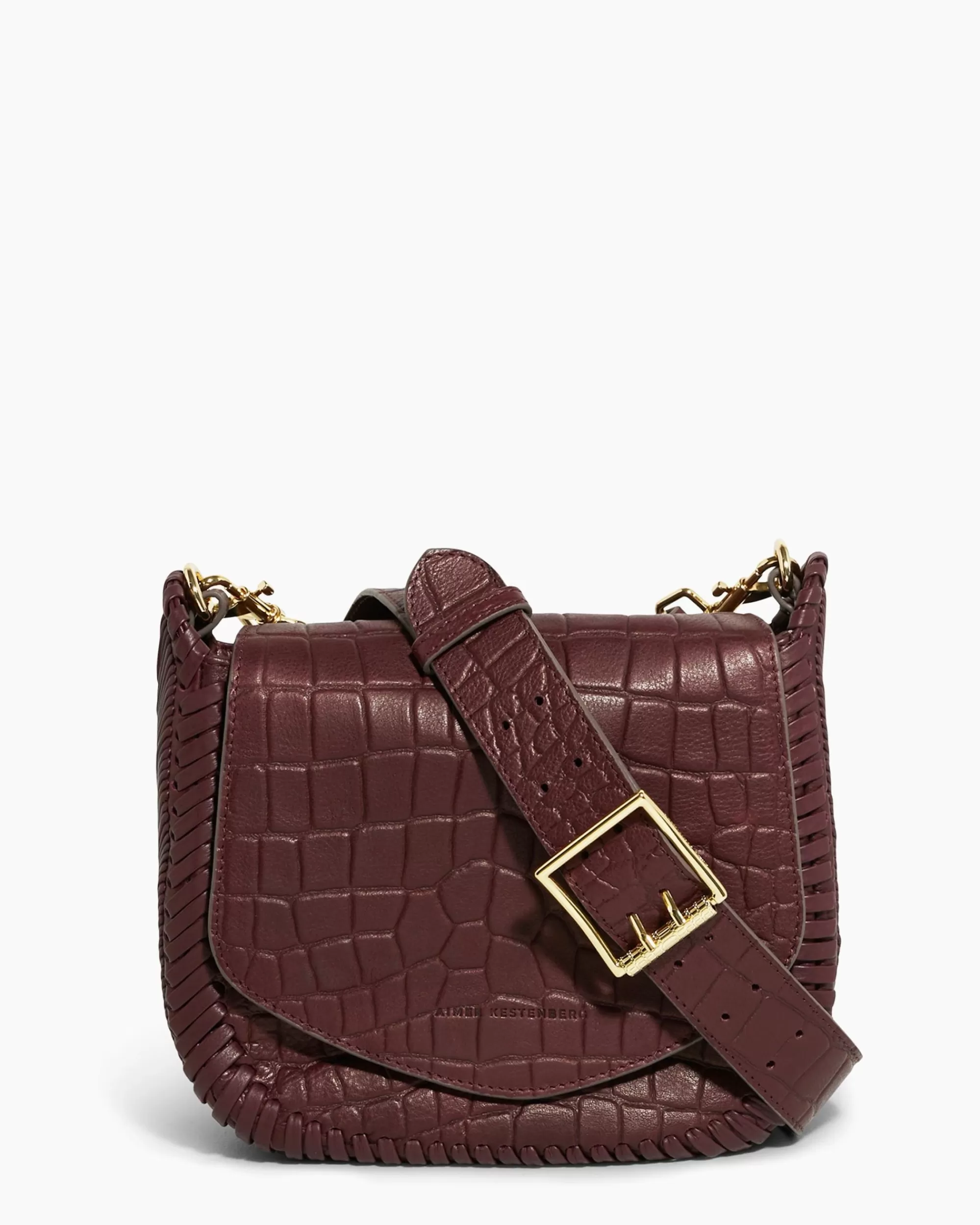 Aimee Kestenberg Crossbody Bags-All For Love Saddle Crossbody True Plum Croco