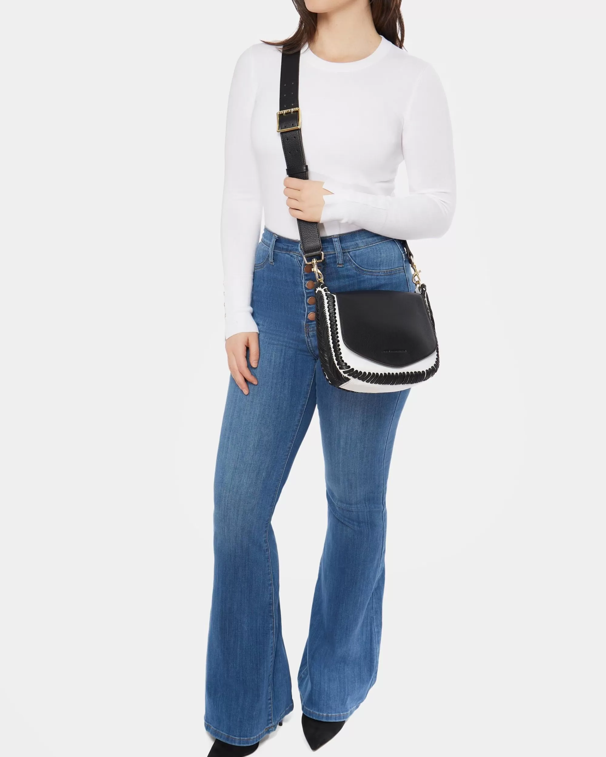 Aimee Kestenberg Crossbody Bags-All For Love Saddle Crossbody Black/Cloud