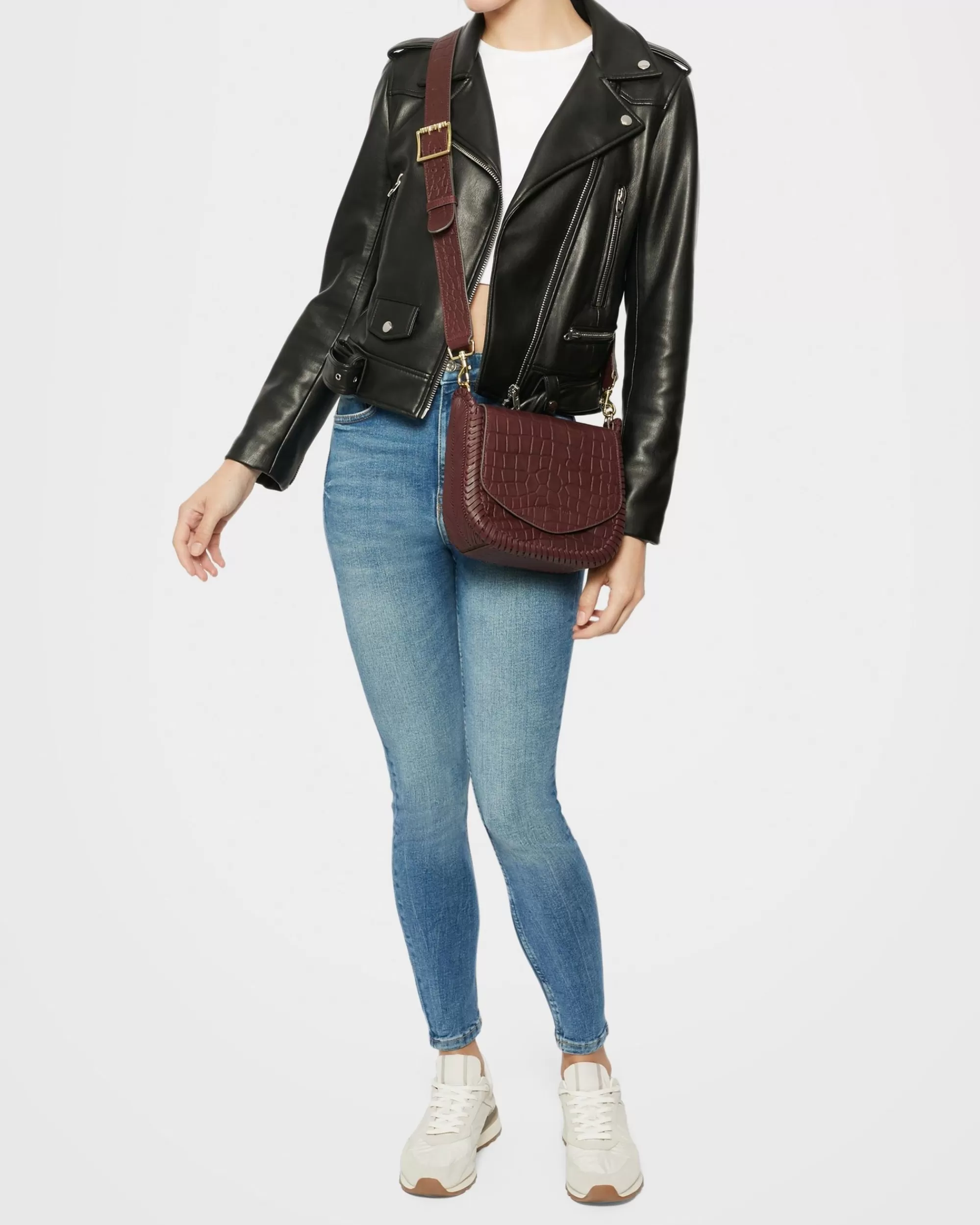 Aimee Kestenberg Crossbody Bags-All For Love Saddle Crossbody True Plum Croco