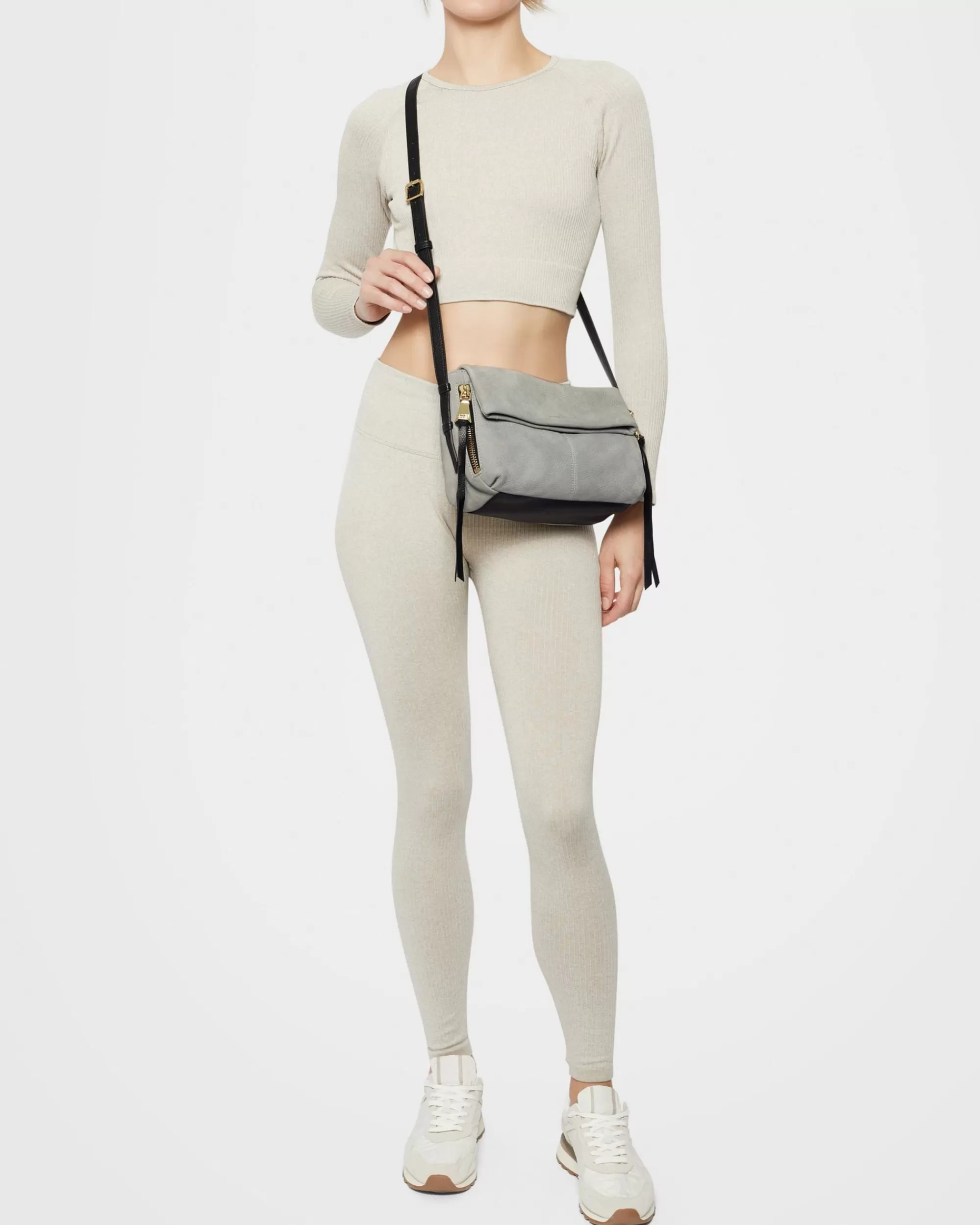 Aimee Kestenberg Crossbody Bags-Bali Crossbody Cool Grey/Black Nubuck