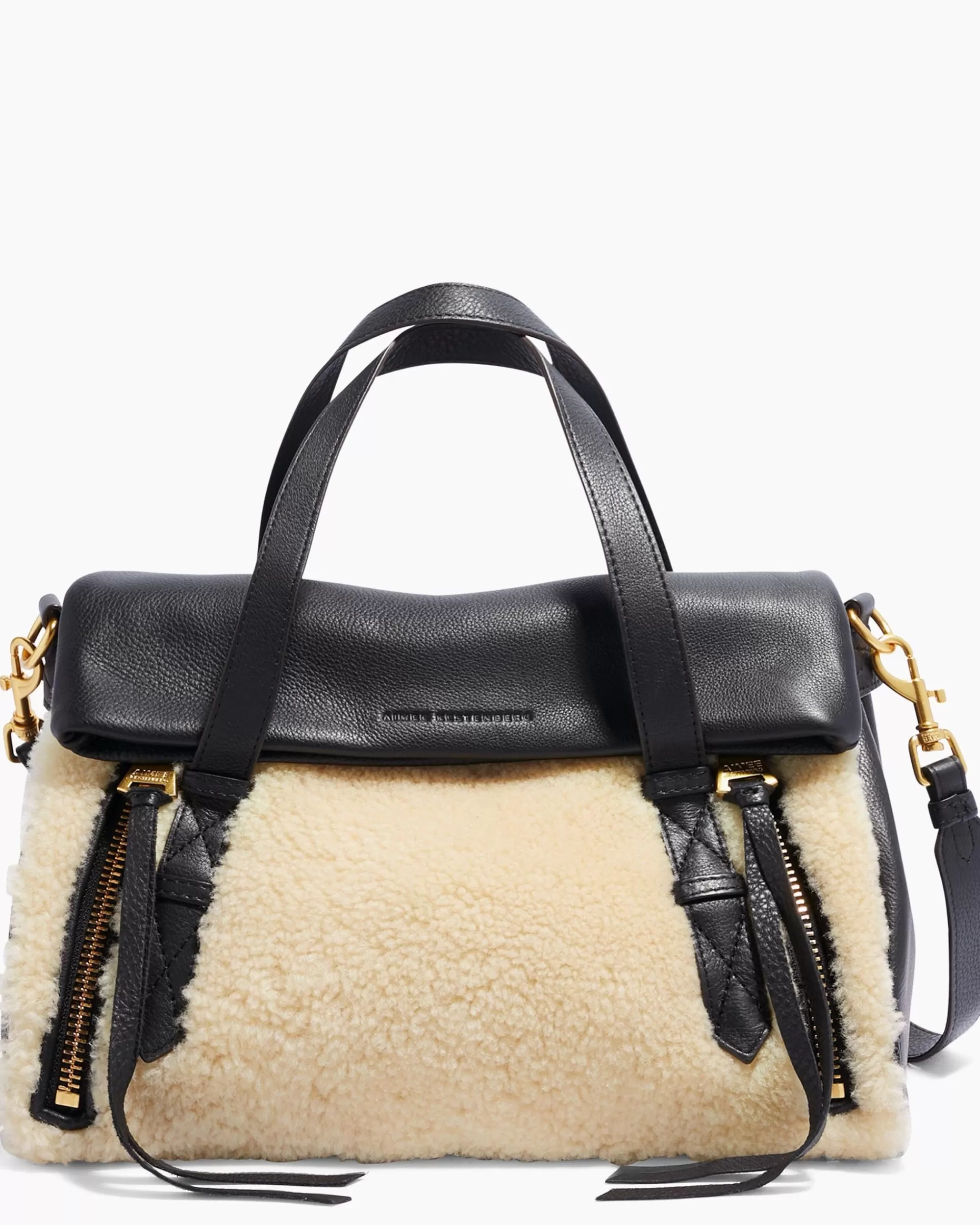 Aimee Kestenberg Satchels-Bali Double Entry Satchel Natural Shearling