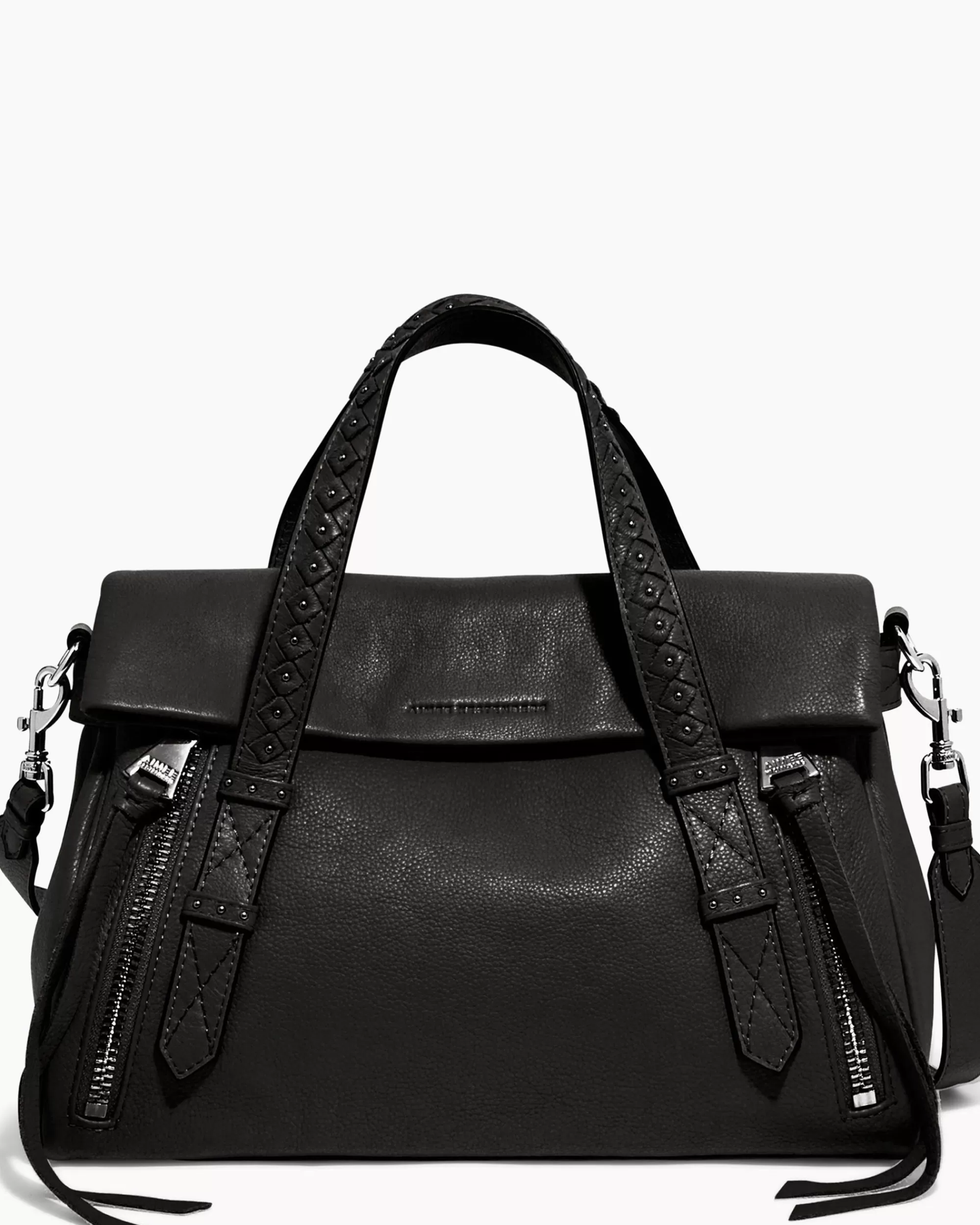 Aimee Kestenberg Satchels-Bali Double Entry Satchel Black Chevron