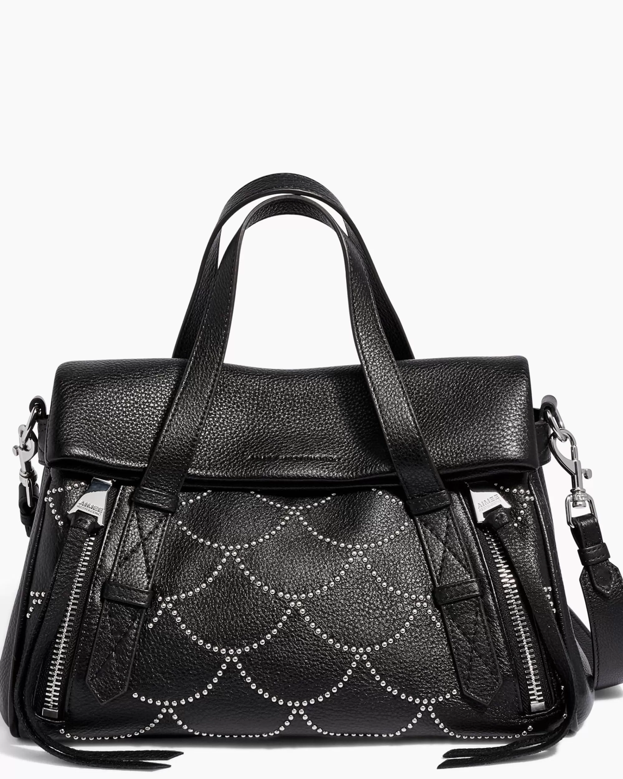 Aimee Kestenberg Satchels-Bali Double Entry Satchel Black Nile Studs