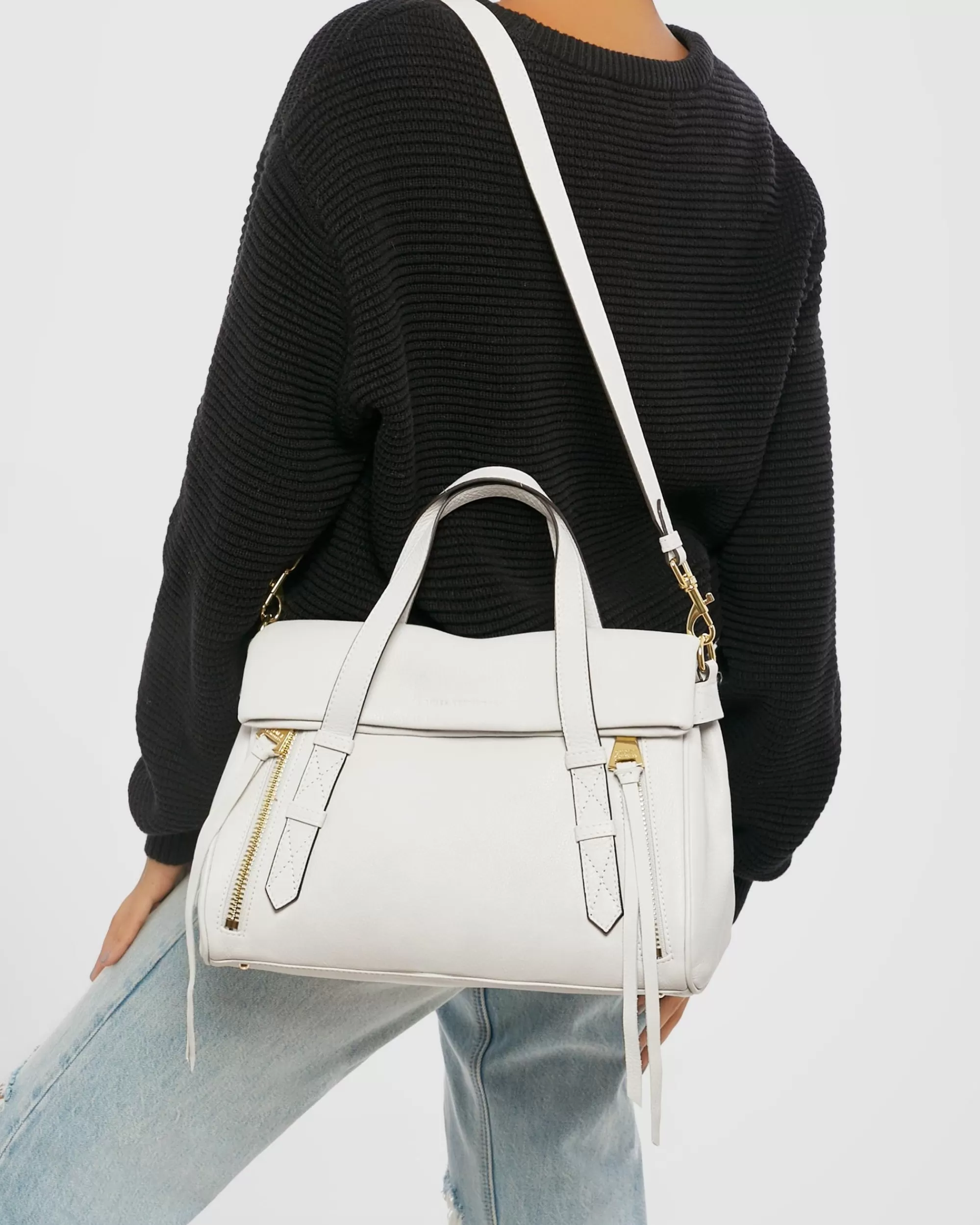 Aimee Kestenberg Satchels-Bali Double Entry Satchel Cloud With Shiny Gold