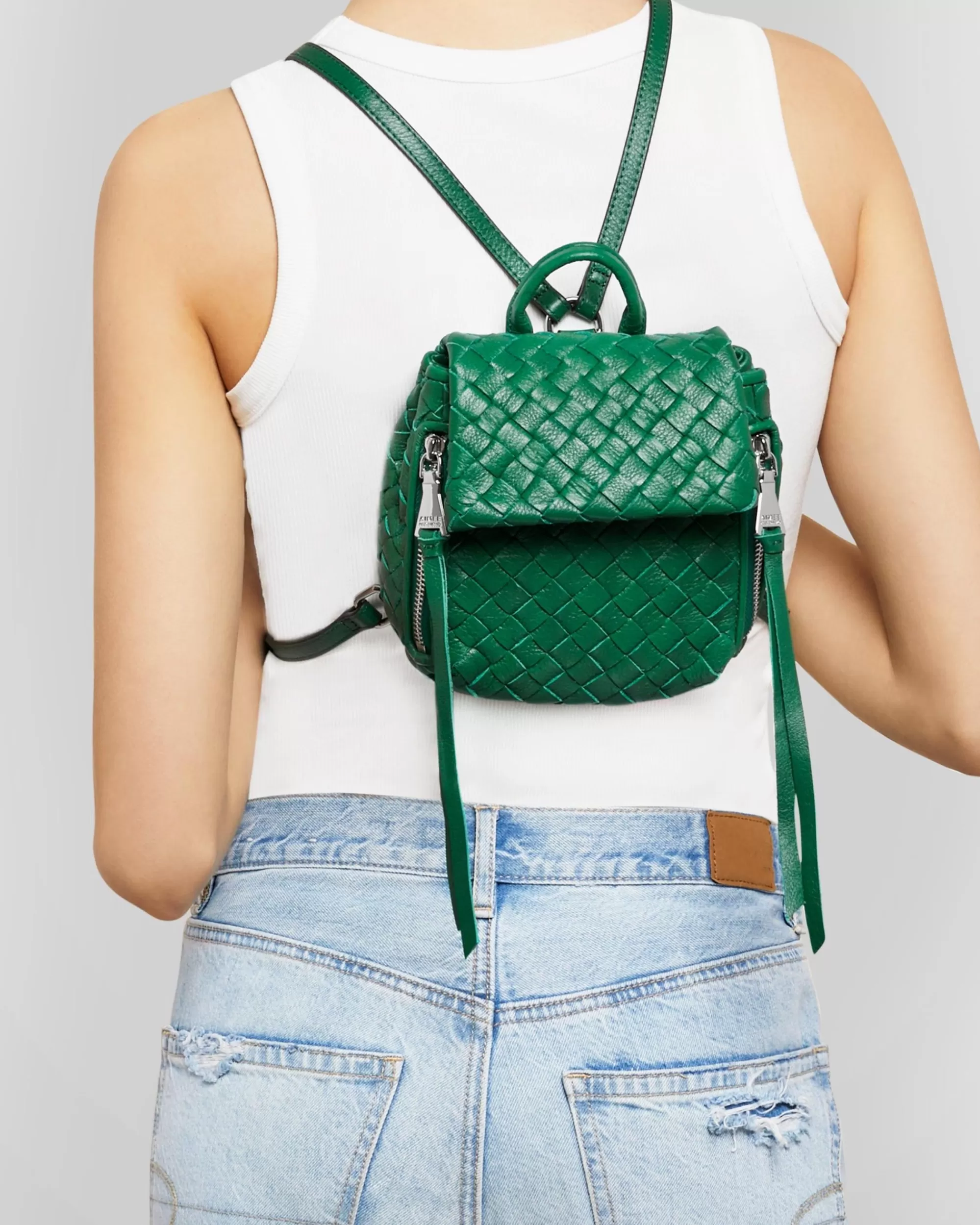 Aimee Kestenberg Backpacks-Bali Mini Backpack Kelly Green Woven