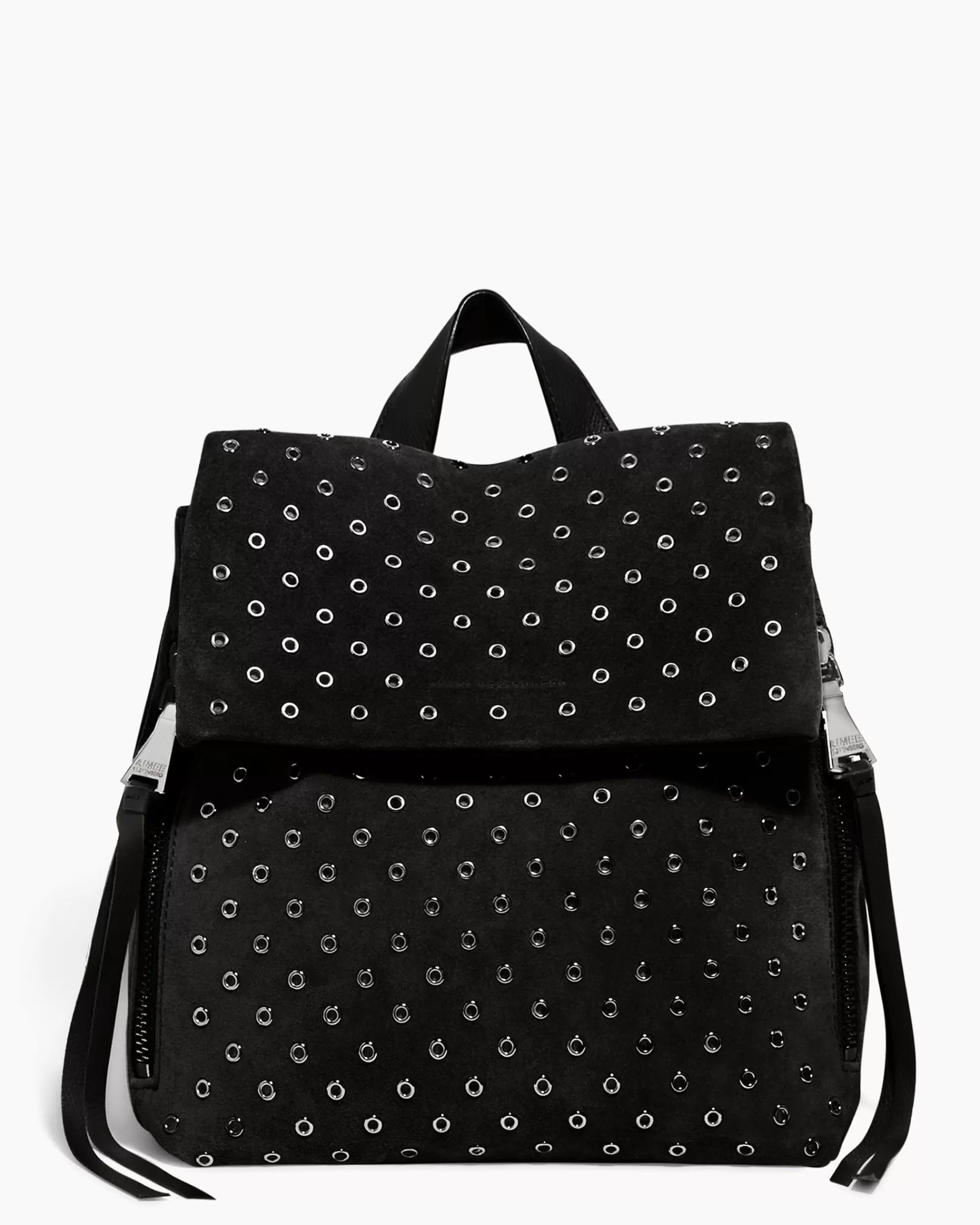 Aimee Kestenberg Backpacks-Bali Novelty Backpack In Luxury Suede Black With Eyelets