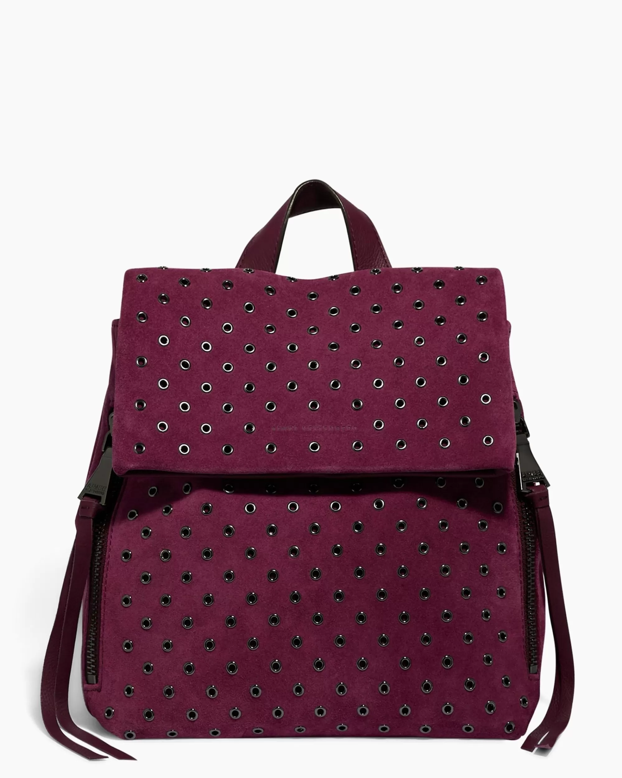 Aimee Kestenberg Backpacks-Bali Novelty Backpack In Luxury Suede Berry With Eyelets