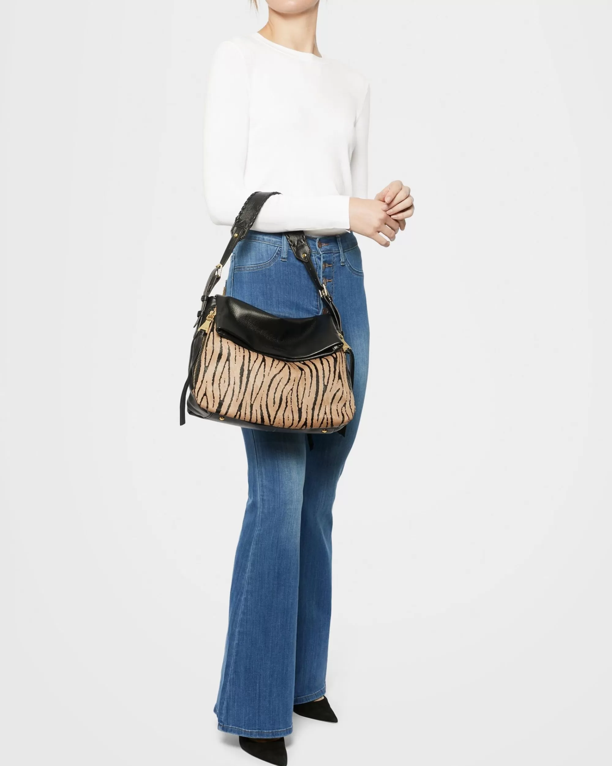 Aimee Kestenberg Shoulder Bags-Bali Novelty Hobo Tiger Haircalf