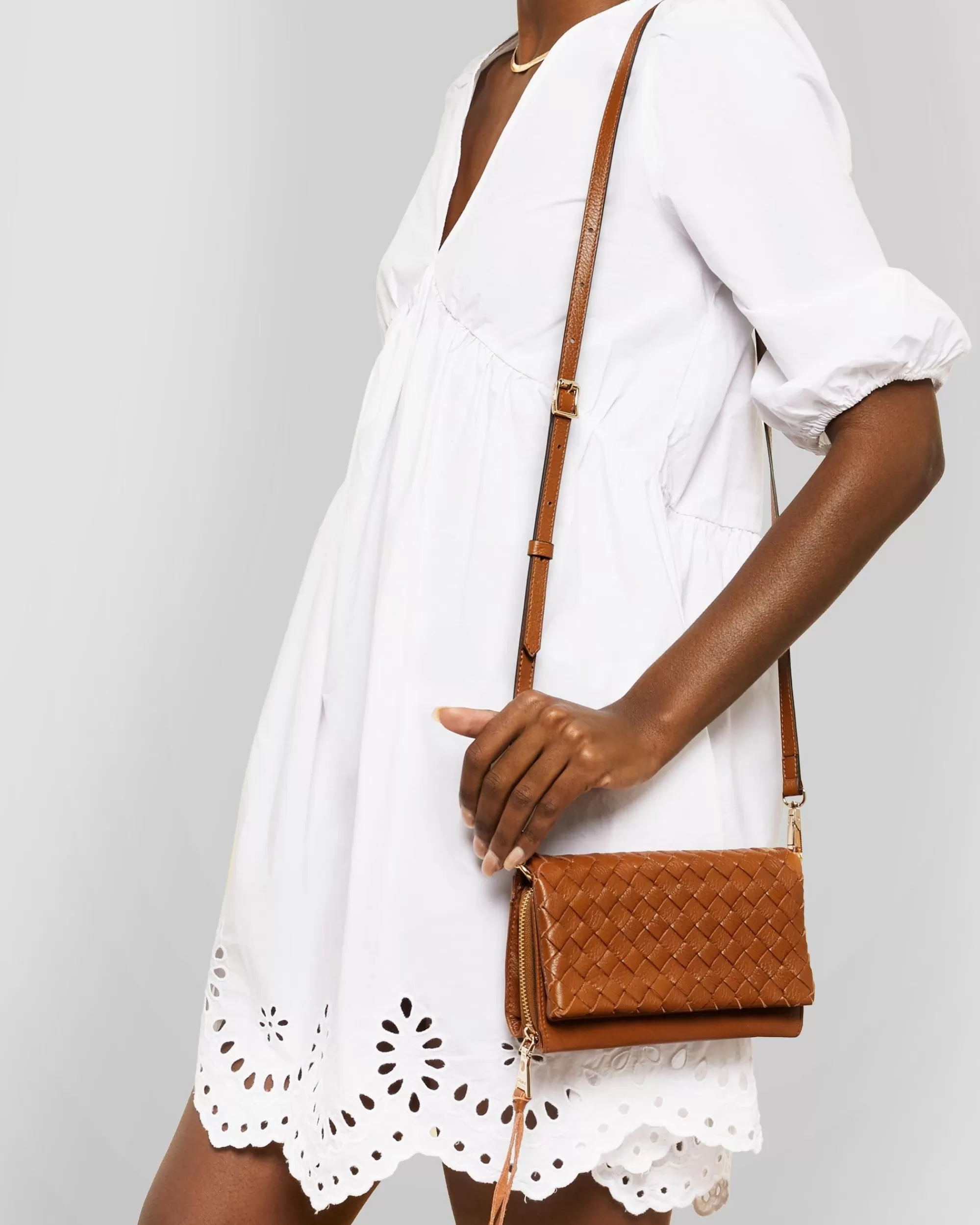 Aimee Kestenberg Crossbody Bags-Bali Wallet Crossbody Cinnamon Woven
