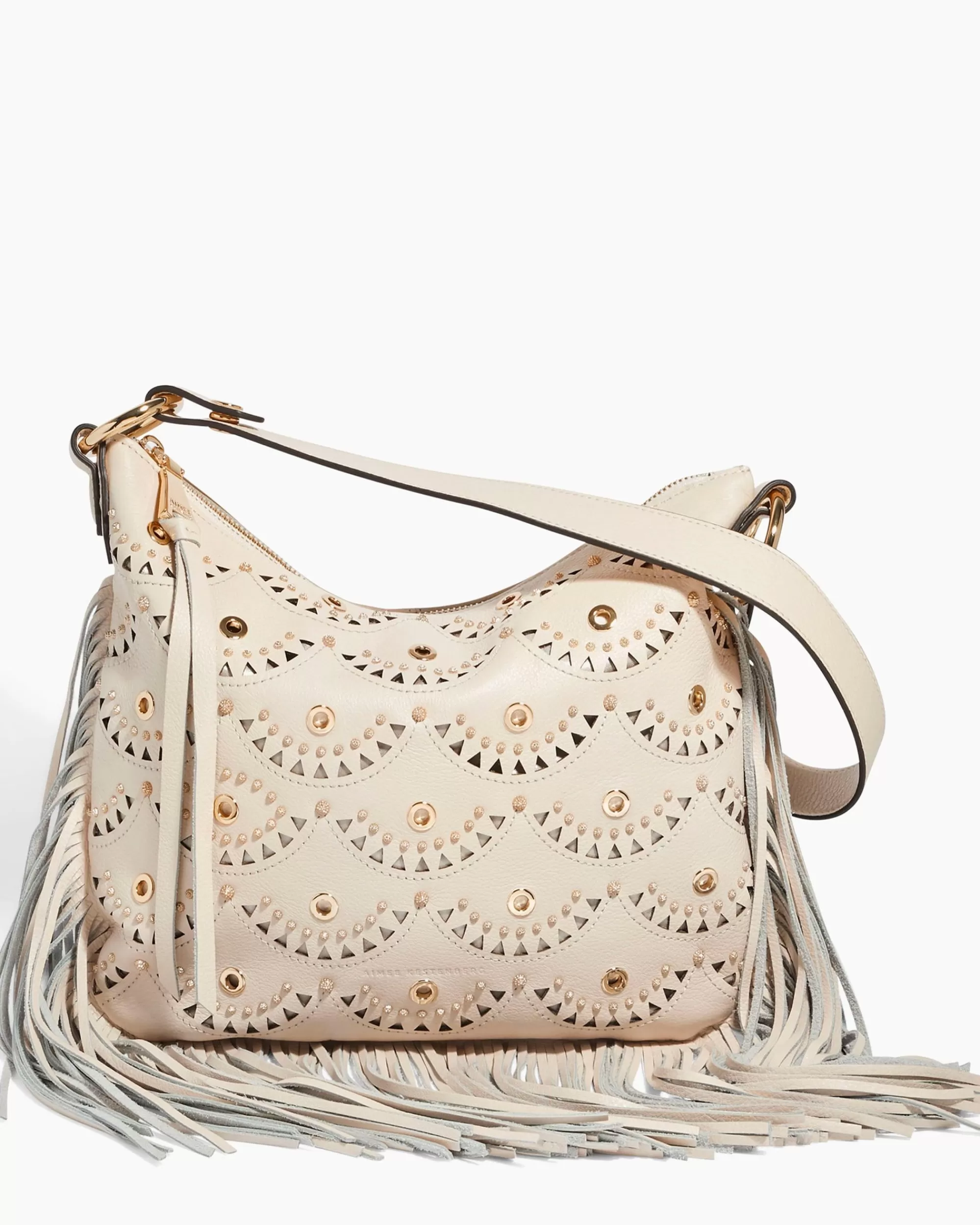 Aimee Kestenberg Shoulder Bags-Beach Babe Fringe Hobo Sandy Laser Cut