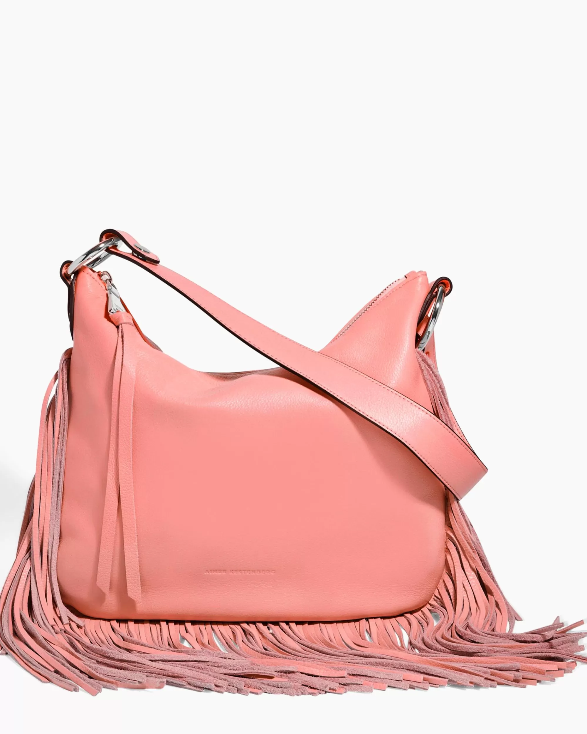 Aimee Kestenberg Shoulder Bags-Beach Babe Fringe Hobo Pink Peach