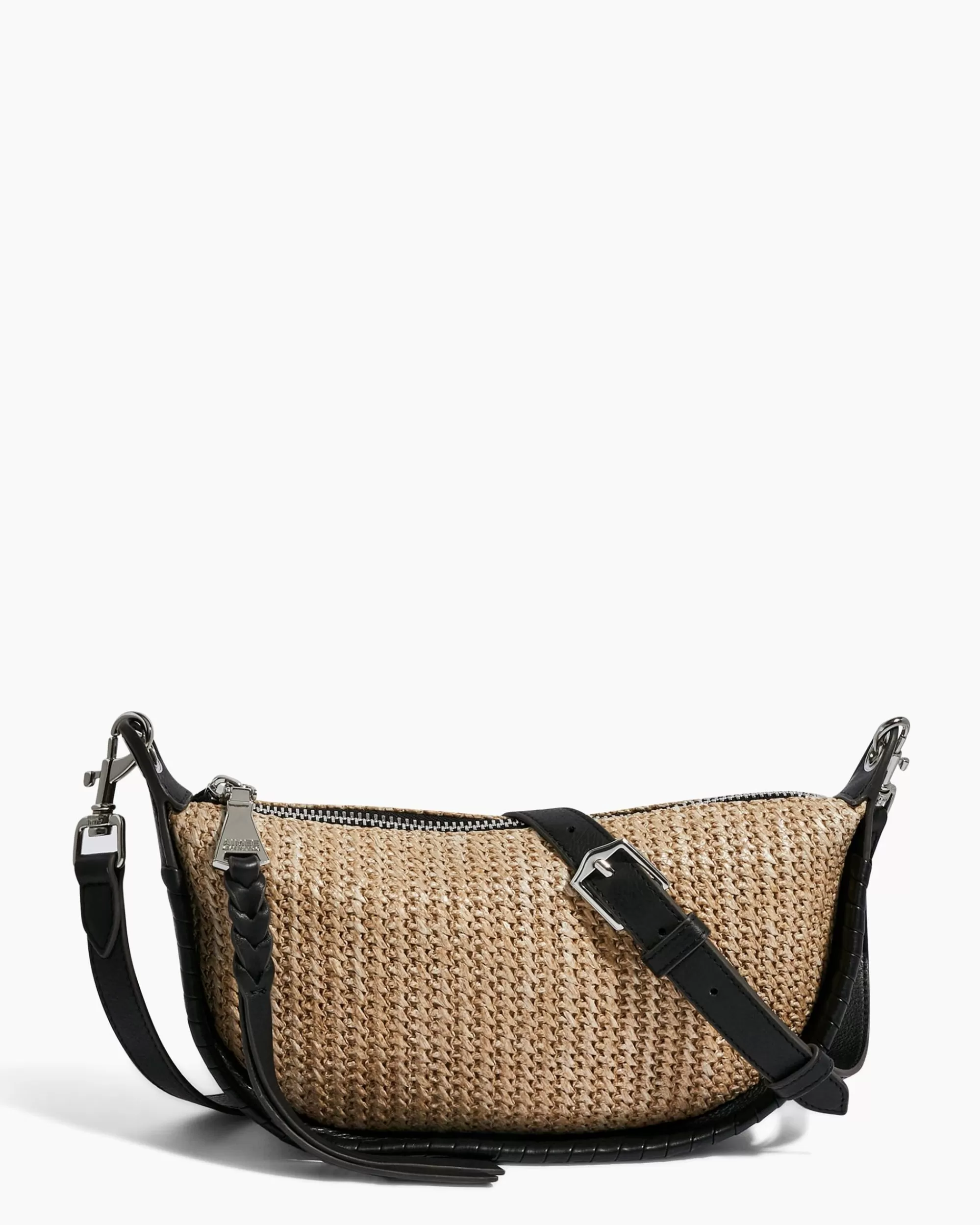 Aimee Kestenberg Crossbody Bags-Casablanca Raffia Crossbody Raffia Black