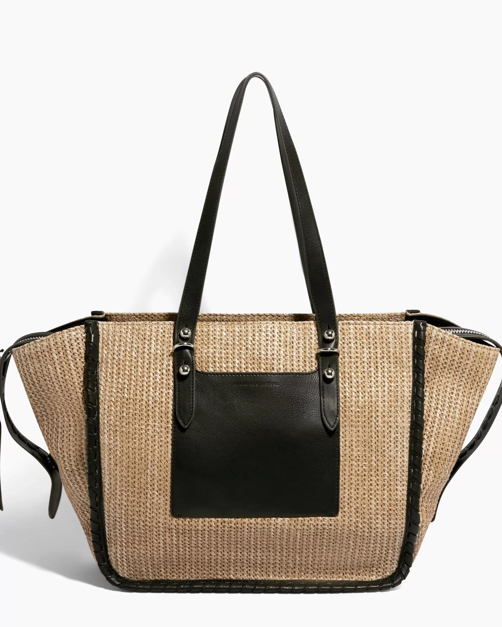 Aimee Kestenberg Tote Bags-Casablanca Raffia Large Tote Raffia Black