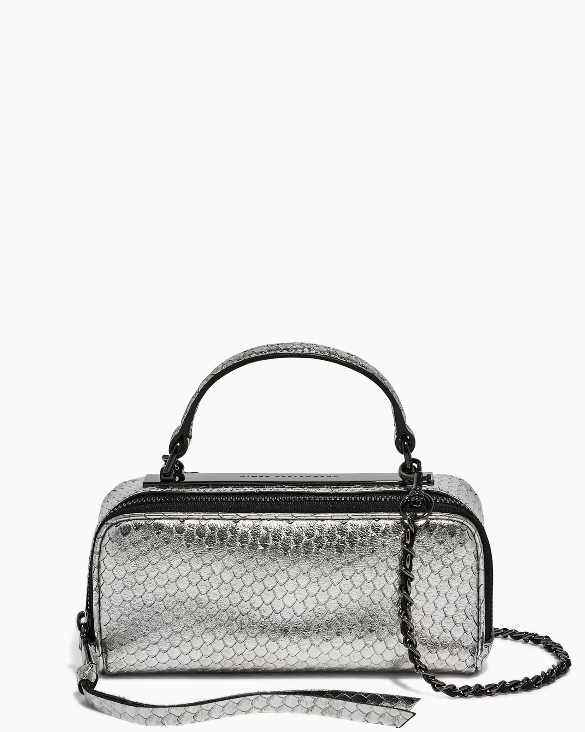 Aimee Kestenberg Crossbody Bags-Catwalk Top Handle Gunmetal Snake