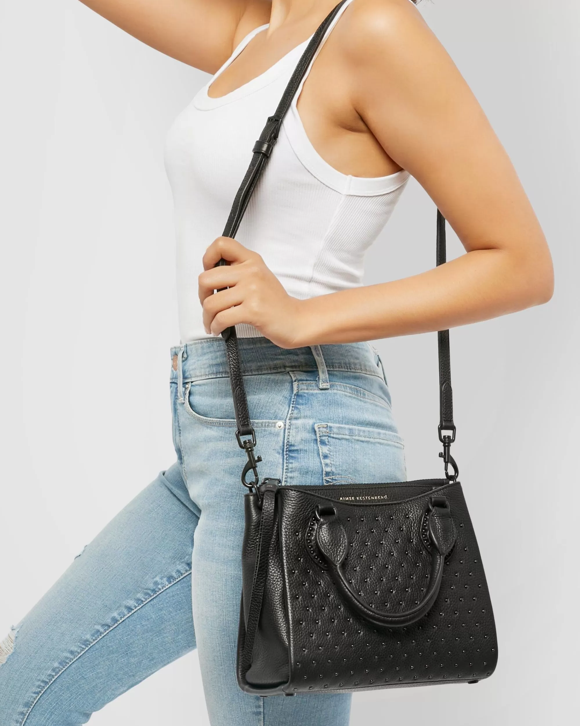 Aimee Kestenberg Satchels-Classified Mini Satchel Black With Black Studs