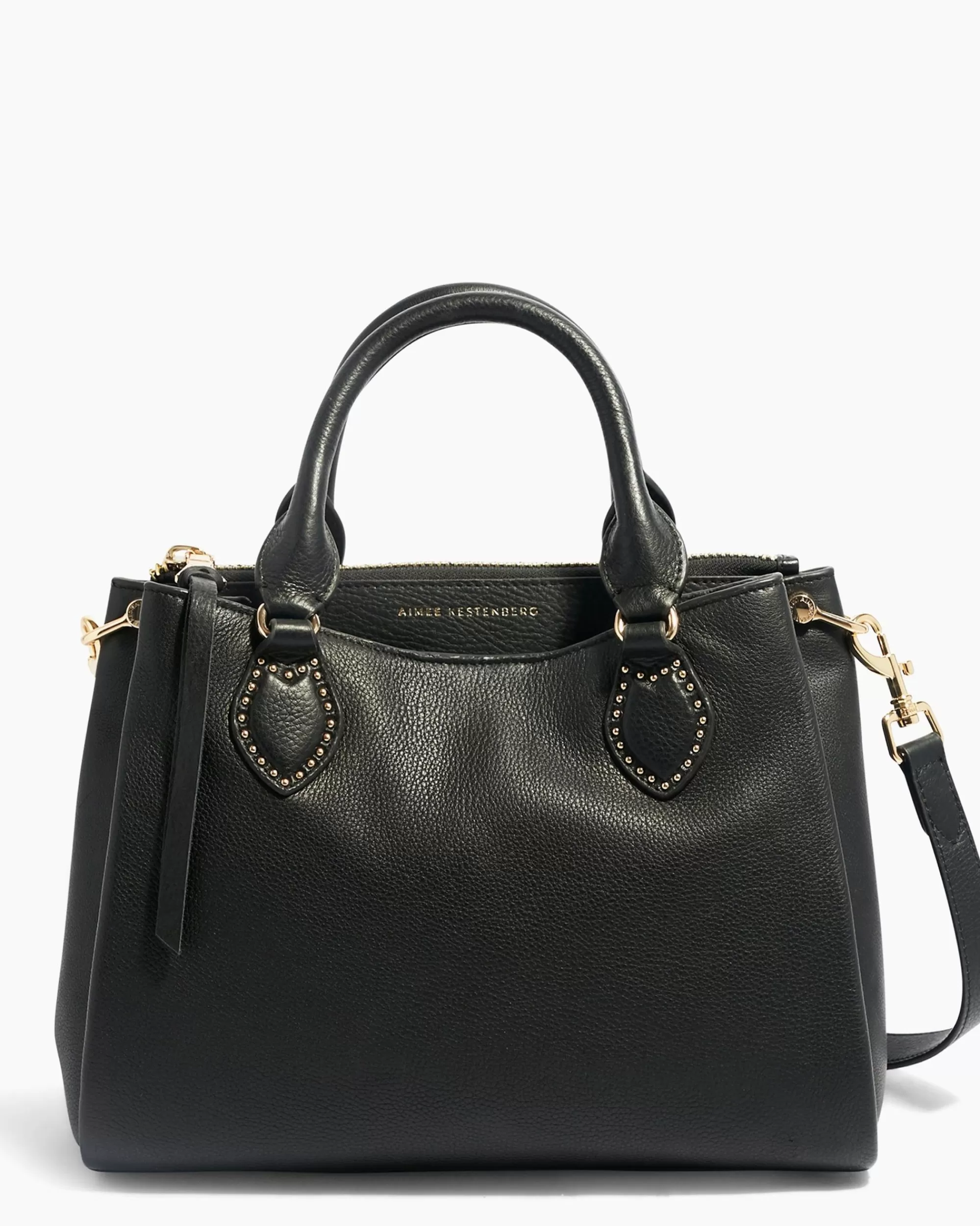 Aimee Kestenberg Satchels-Classified Triple Entry Satchel Black With Light Gold