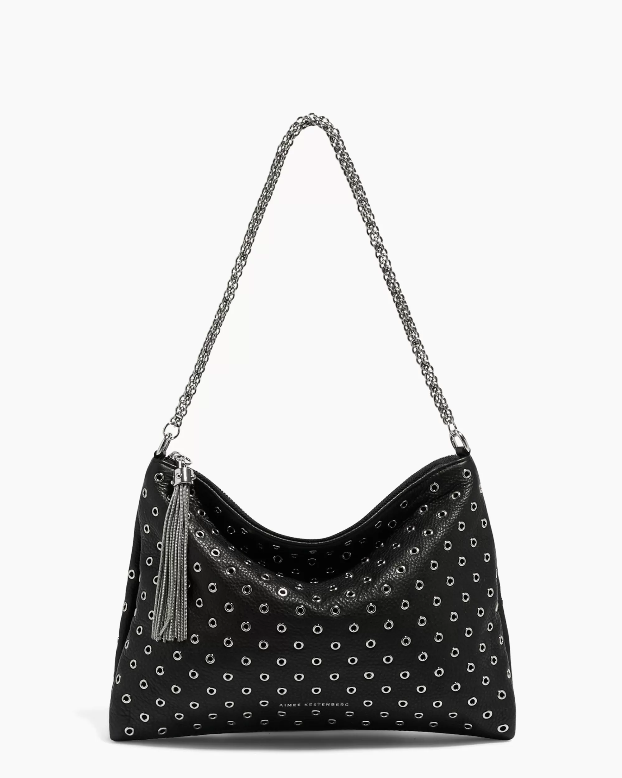 Aimee Kestenberg Satchels-Dance With Me Novelty Chain Shoulder Black With Eyelets