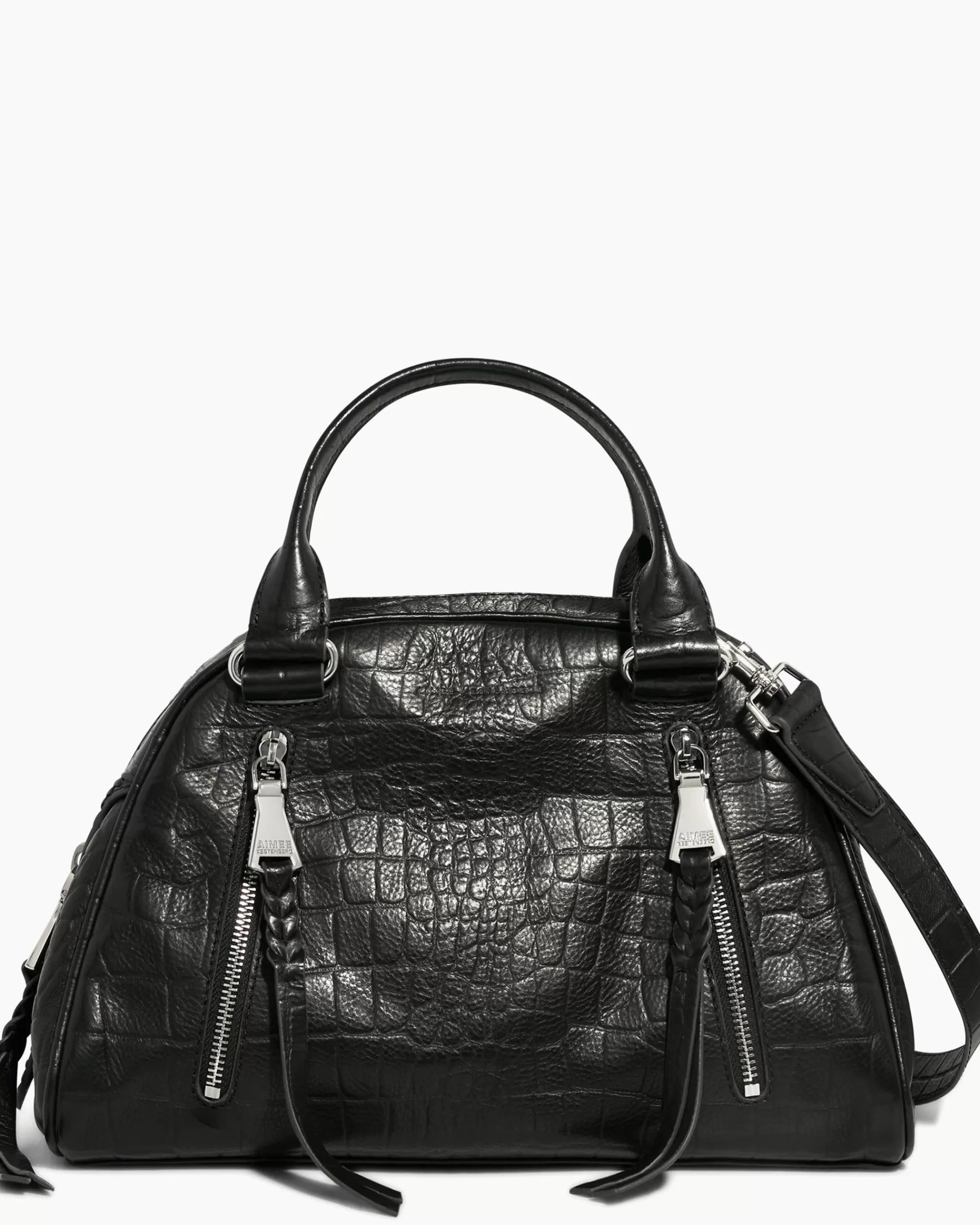 Aimee Kestenberg Shoulder Bags-Day Dream Satchel Black Croco