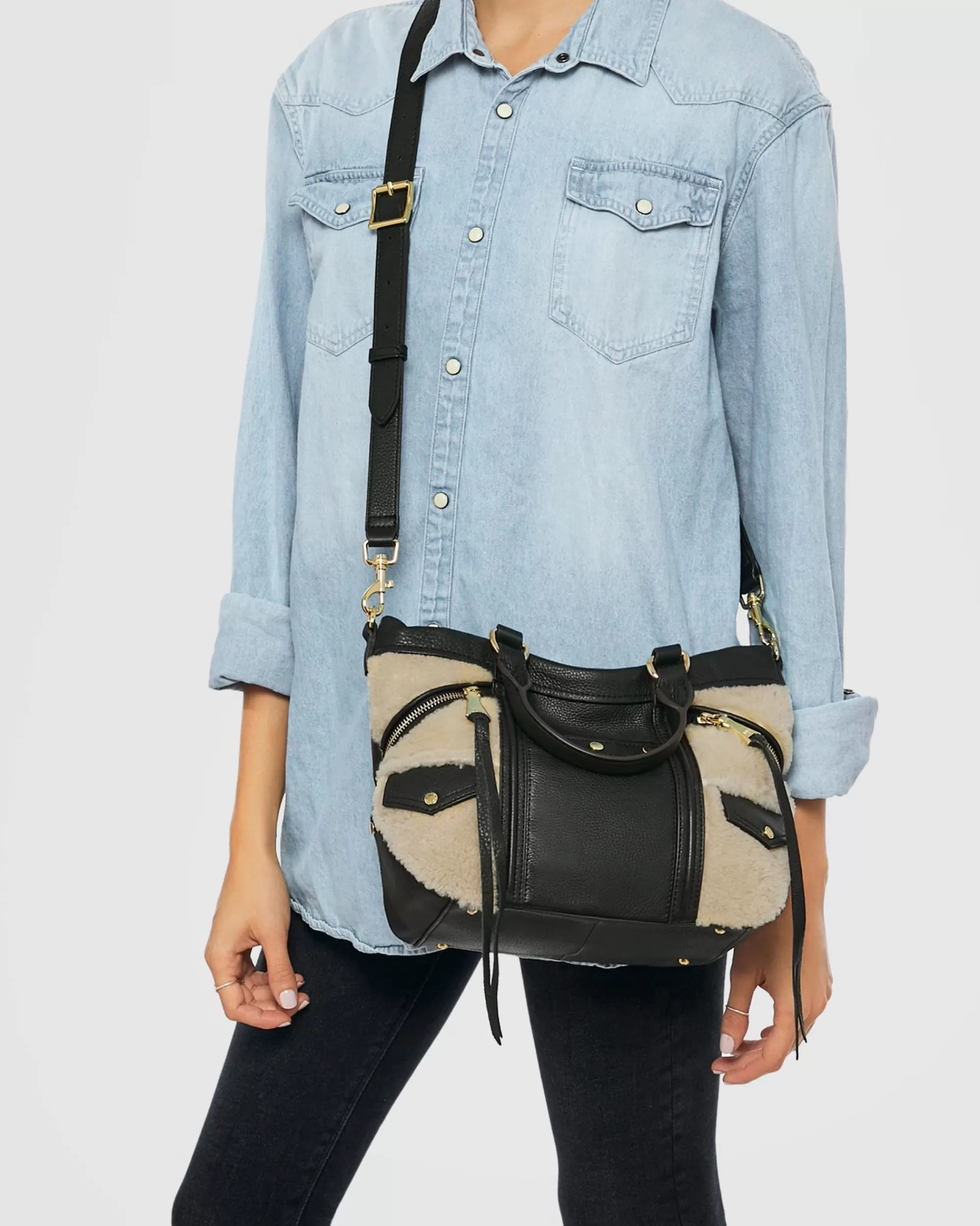 Aimee Kestenberg Tote Bags-Fair Game Novelty Mini Convertible Tote Shearling