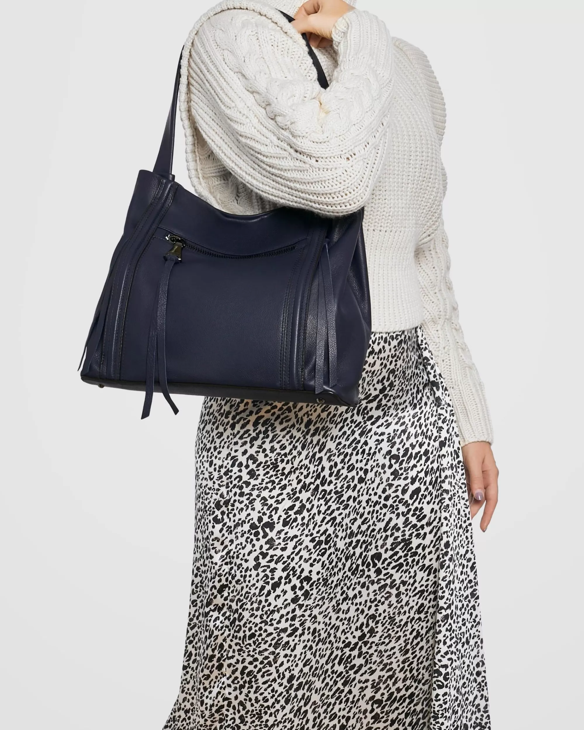 Aimee Kestenberg Tote Bags-Fair Game Shopper Navy