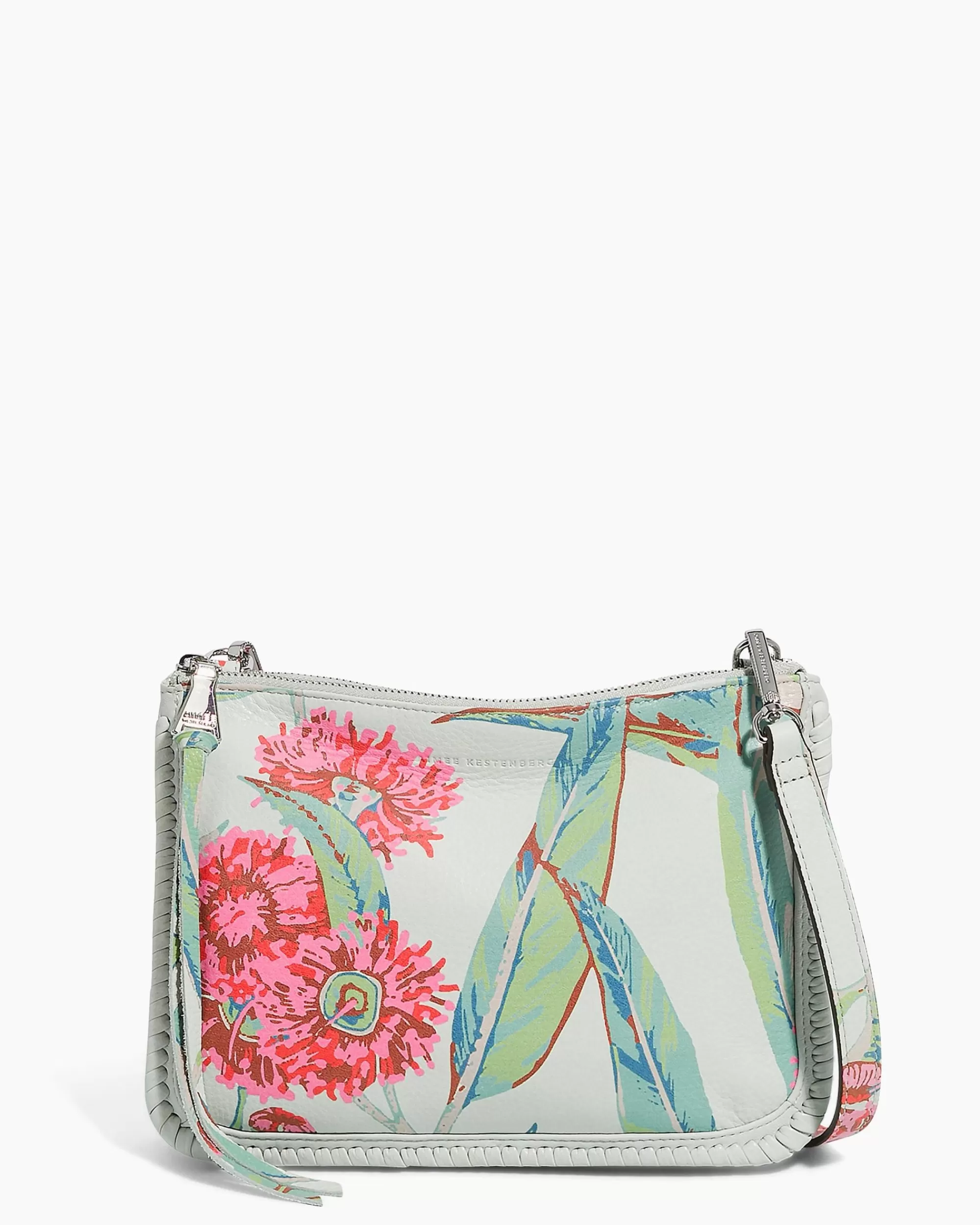 Aimee Kestenberg Crossbody Bags-Famous Double Top Zip Crossbody Eucalyptus Print