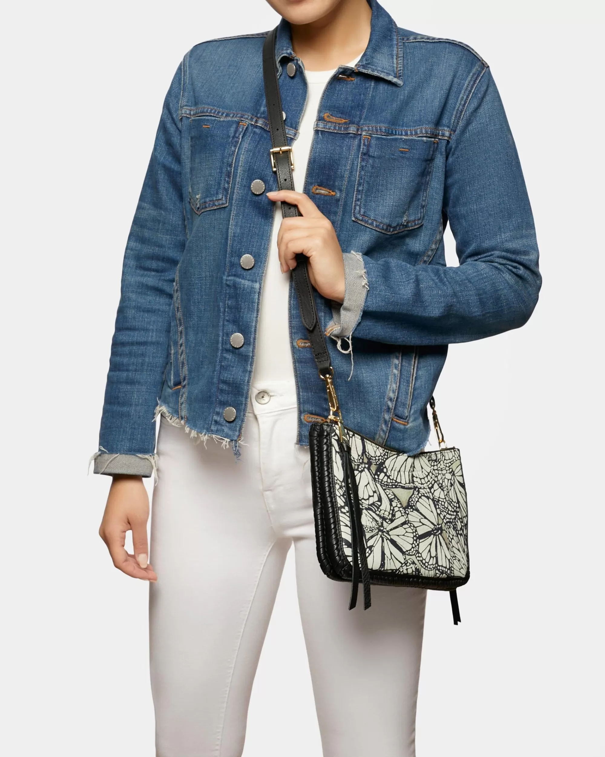 Aimee Kestenberg Crossbody Bags-Famous Double Top Zip Crossbody Butterfly Print