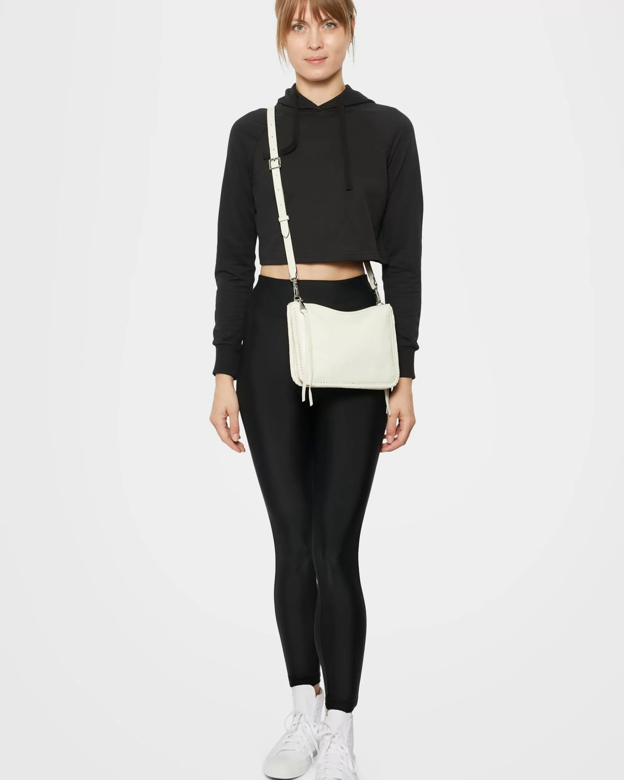 Aimee Kestenberg Crossbody Bags-Famous Double Top Zip Crossbody Vanilla Ice With Shiny Silver