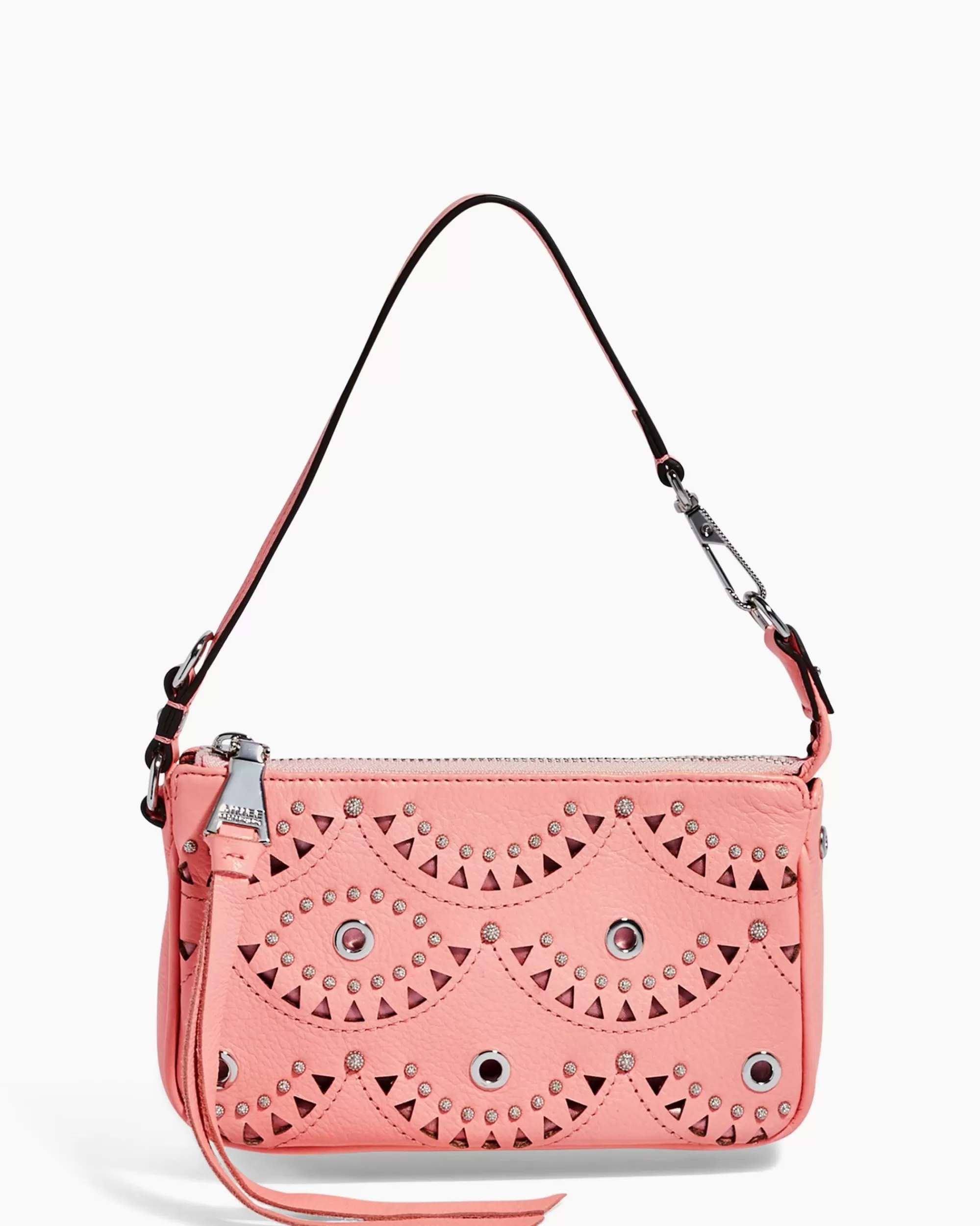 Aimee Kestenberg Shoulder Bags-Fiery Pouchette Pink Peach Laser Cut