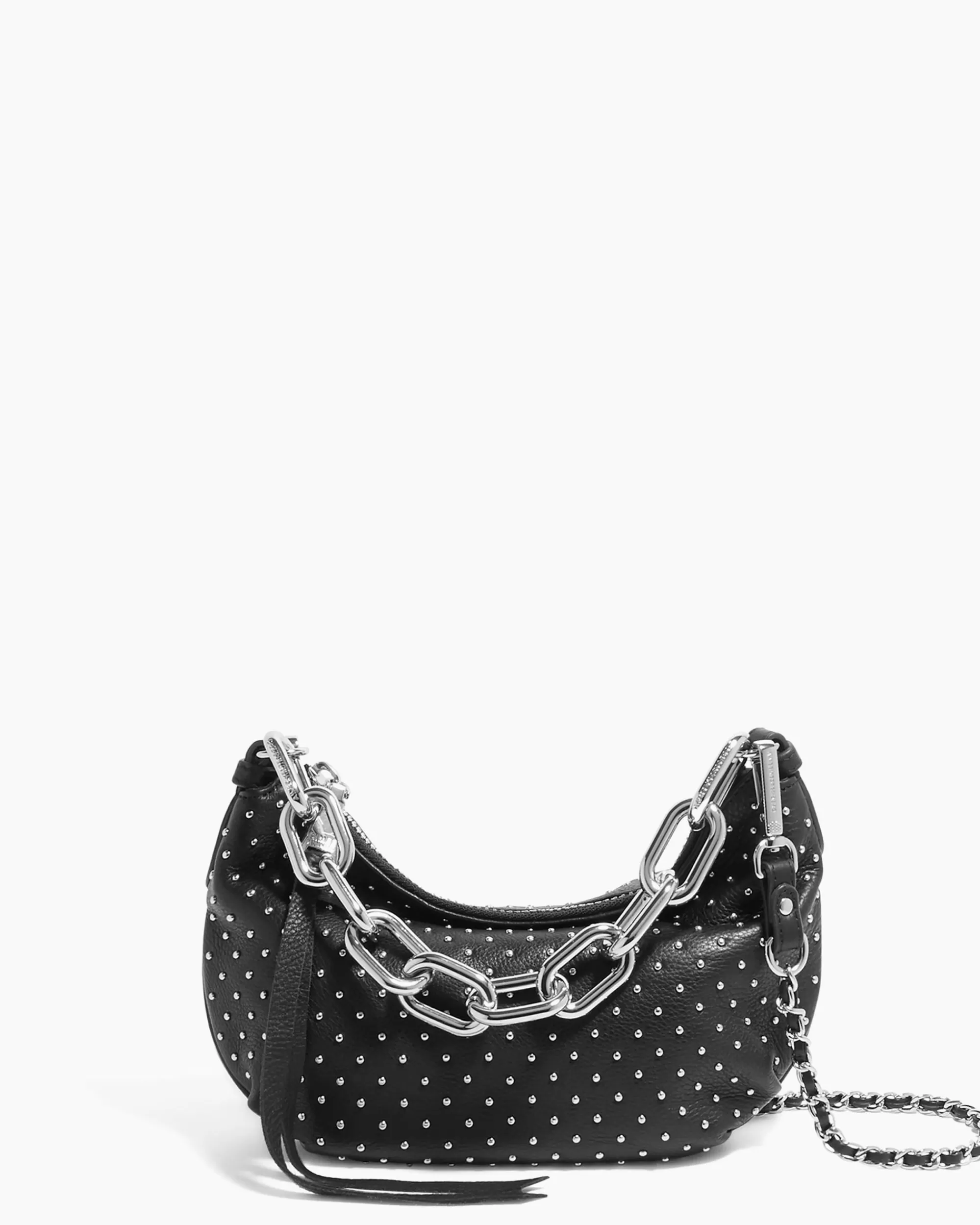 Aimee Kestenberg Crossbody Bags-Good Fortune Novelty Crossbody Black With Shiny Silver Studs