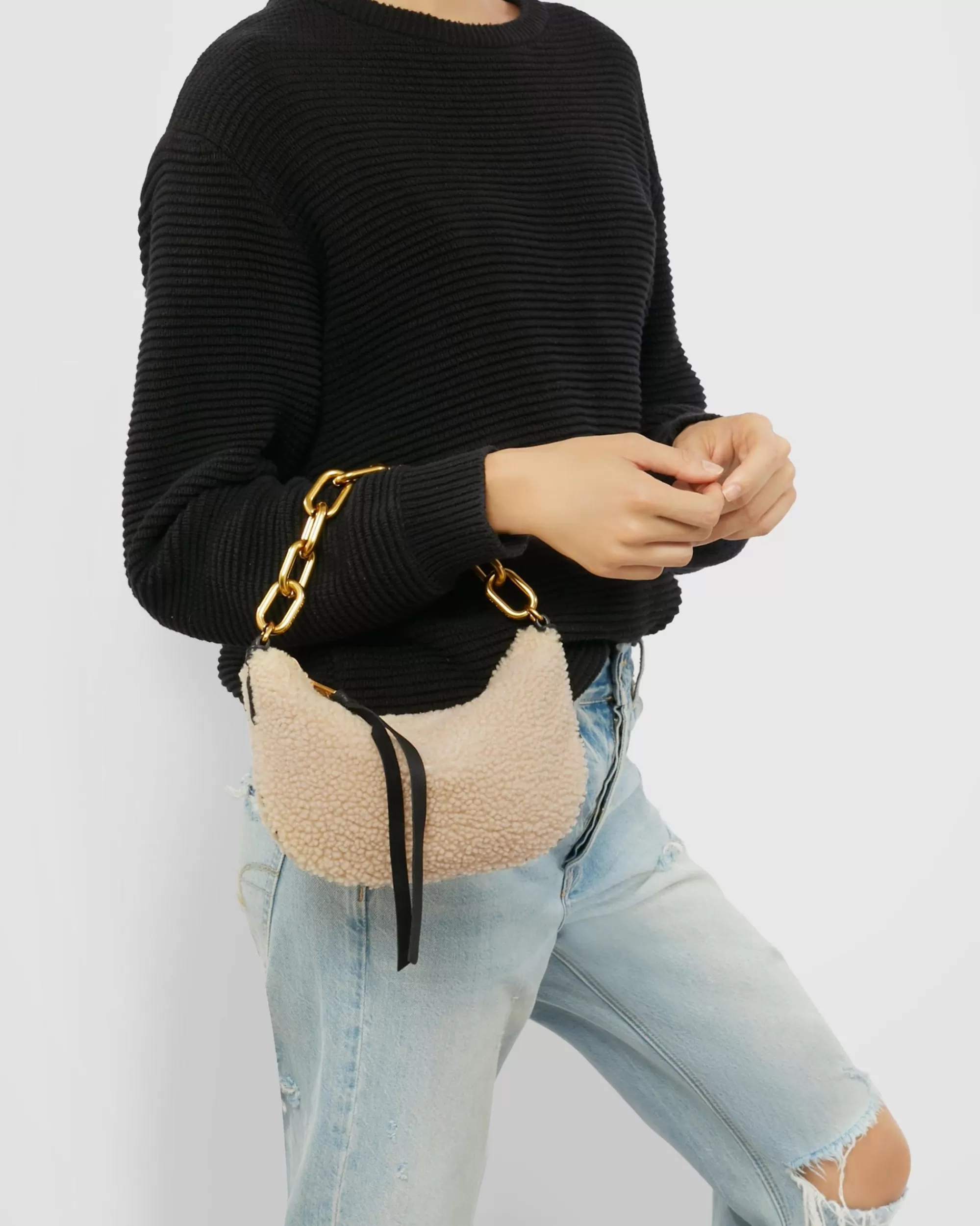 Aimee Kestenberg Crossbody Bags-Good Fortune Novelty Crossbody Natural Shearling