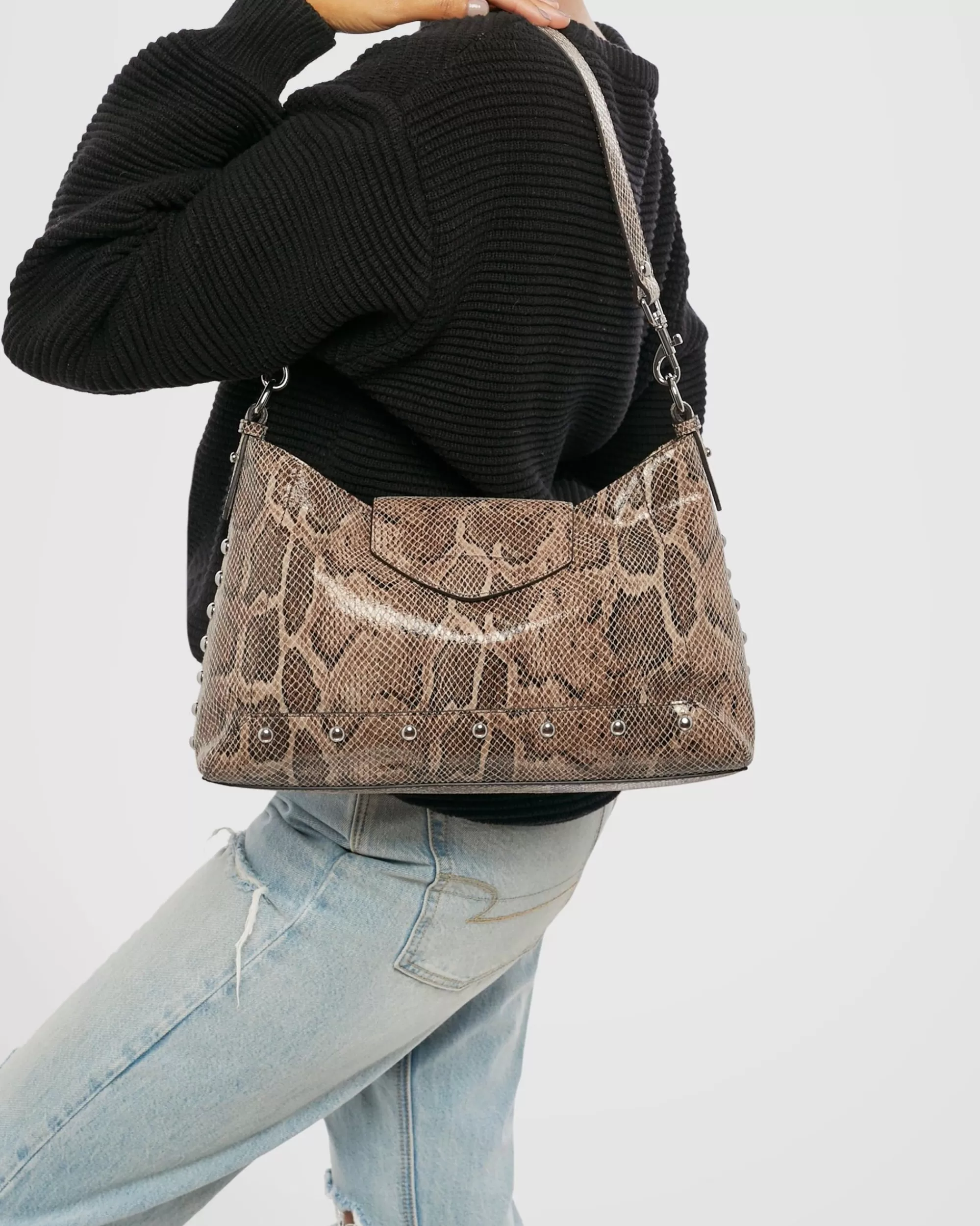 Aimee Kestenberg Satchels-Hella Good Shoulder Bag Neutral Snake