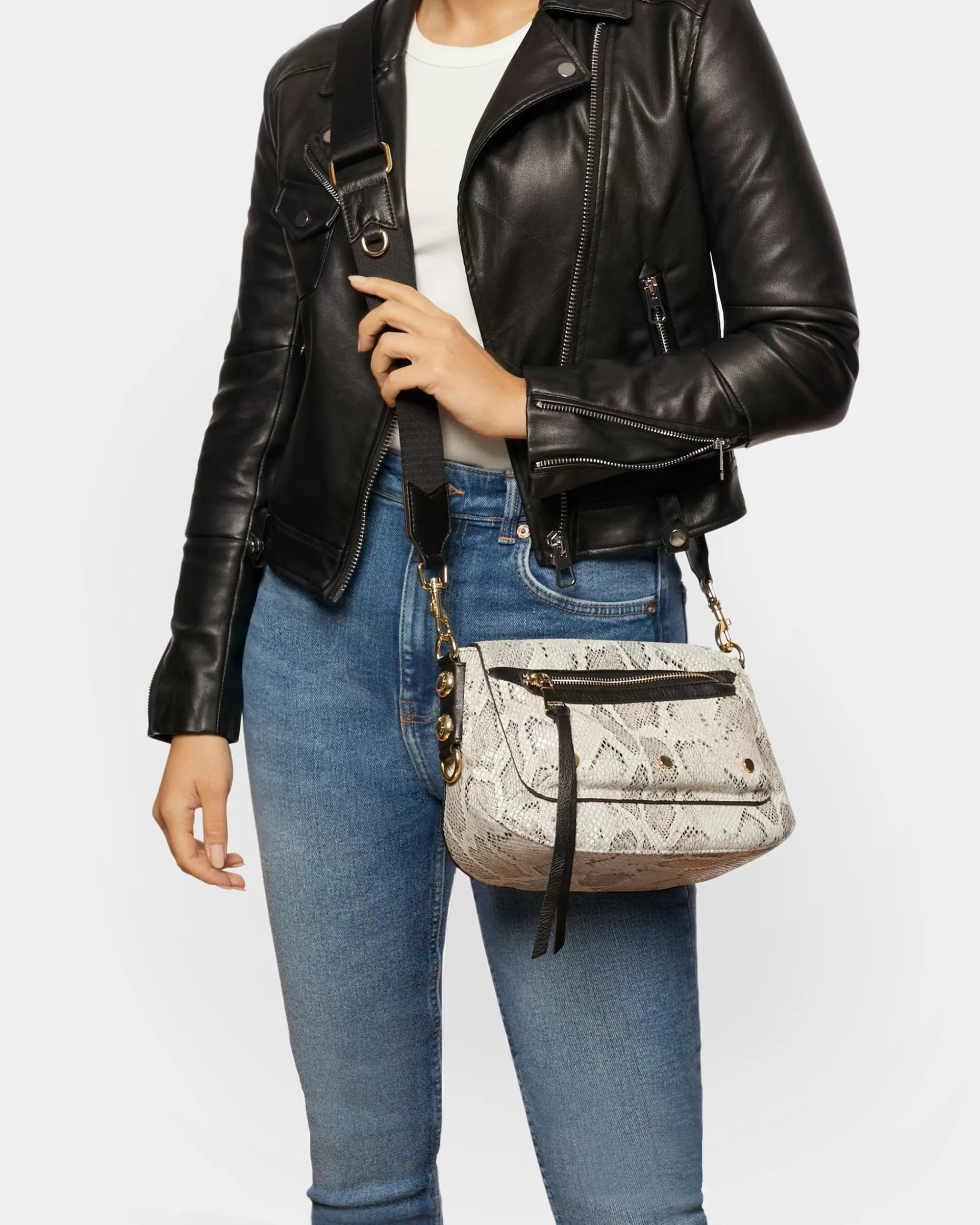 Aimee Kestenberg Crossbody Bags-High Riser Crossbody Almond Snake