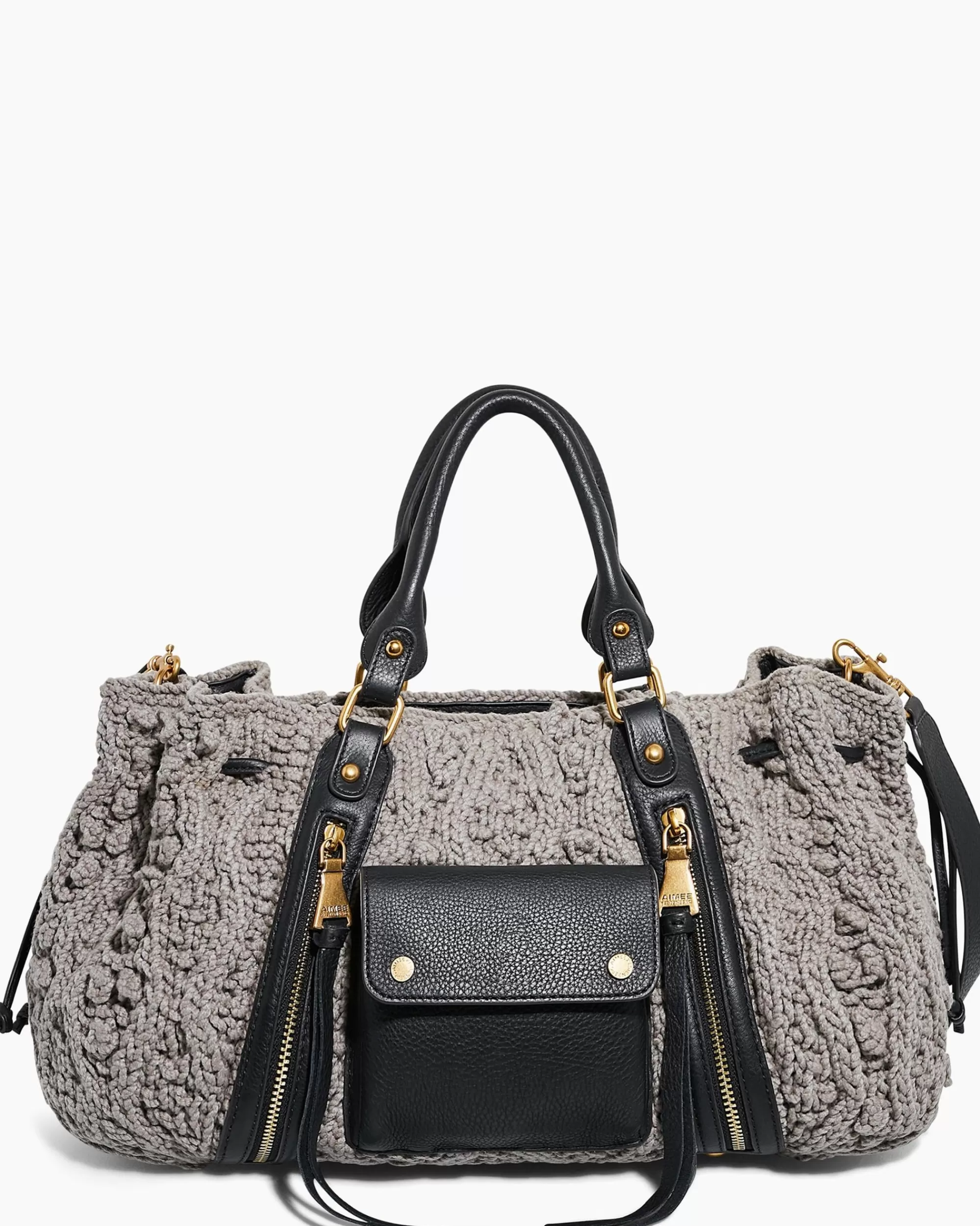 Aimee Kestenberg Satchels-Knit Me Up Satchel Charcoal