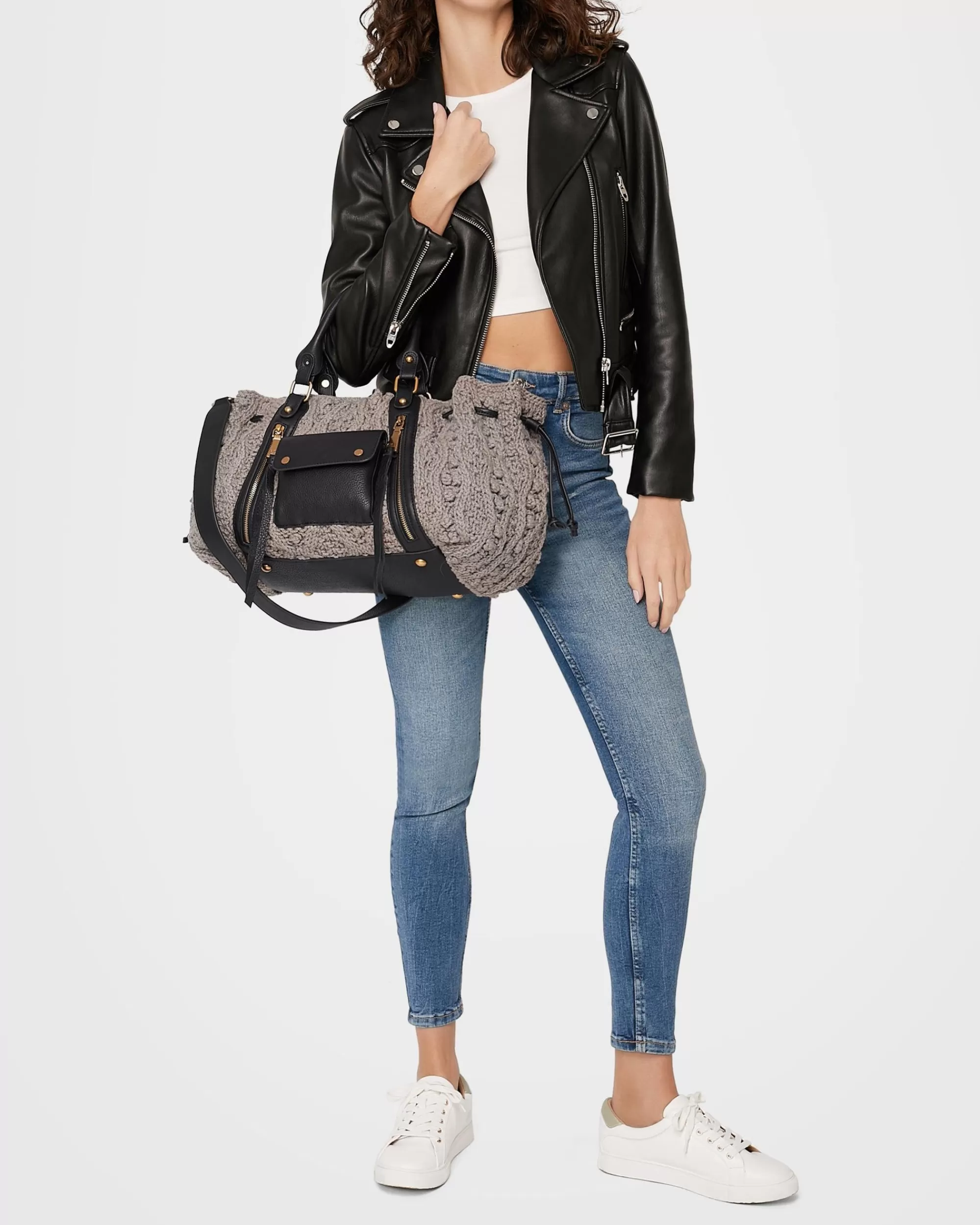 Aimee Kestenberg Satchels-Knit Me Up Satchel Charcoal