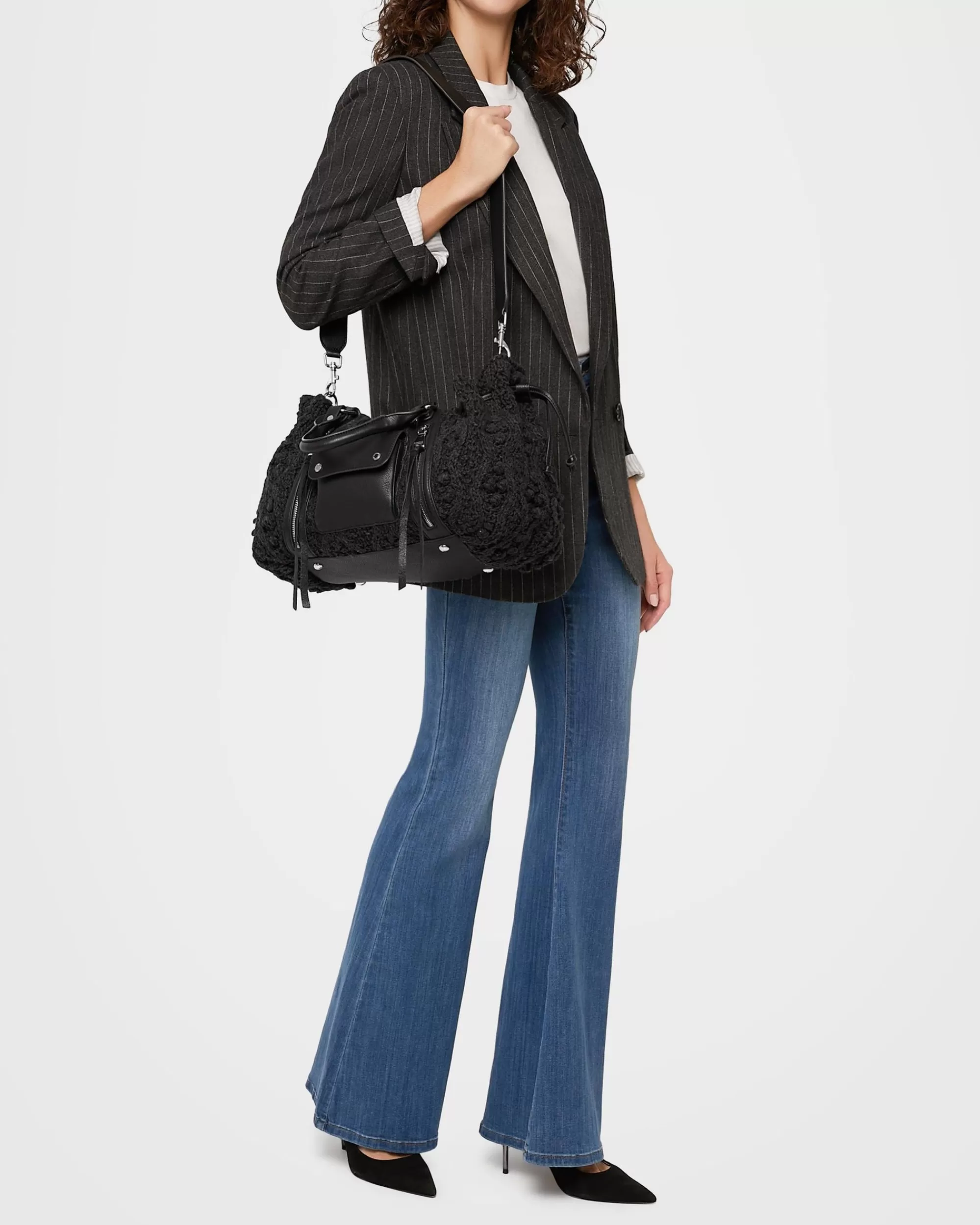 Aimee Kestenberg Satchels-Knit Me Up Satchel Black With Silver