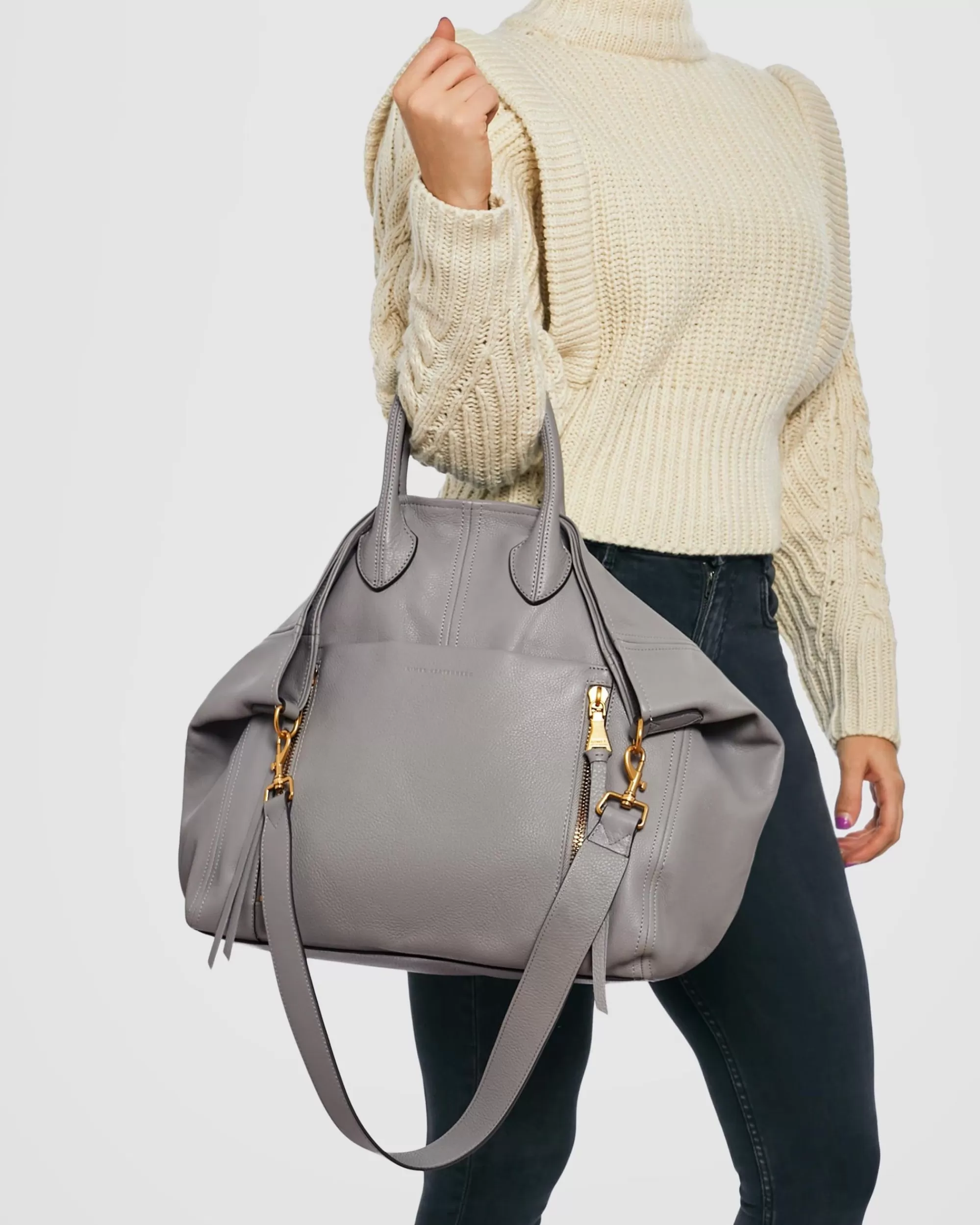 Aimee Kestenberg Tote Bags-Let'S Ride Large Convertible Tote Steel Grey