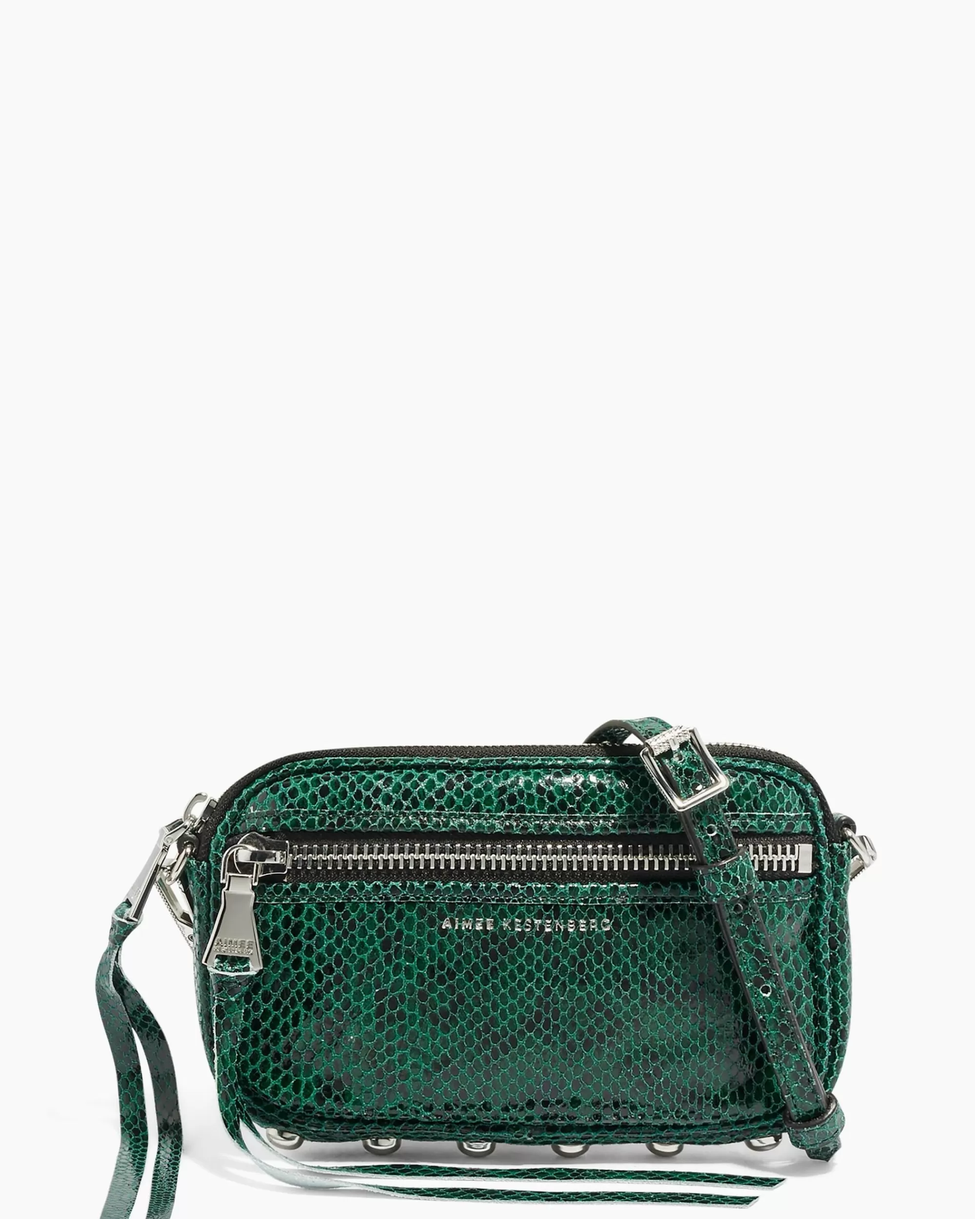 Aimee Kestenberg Crossbody Bags-Lets Ride Mini Crossbody Emerald Snake