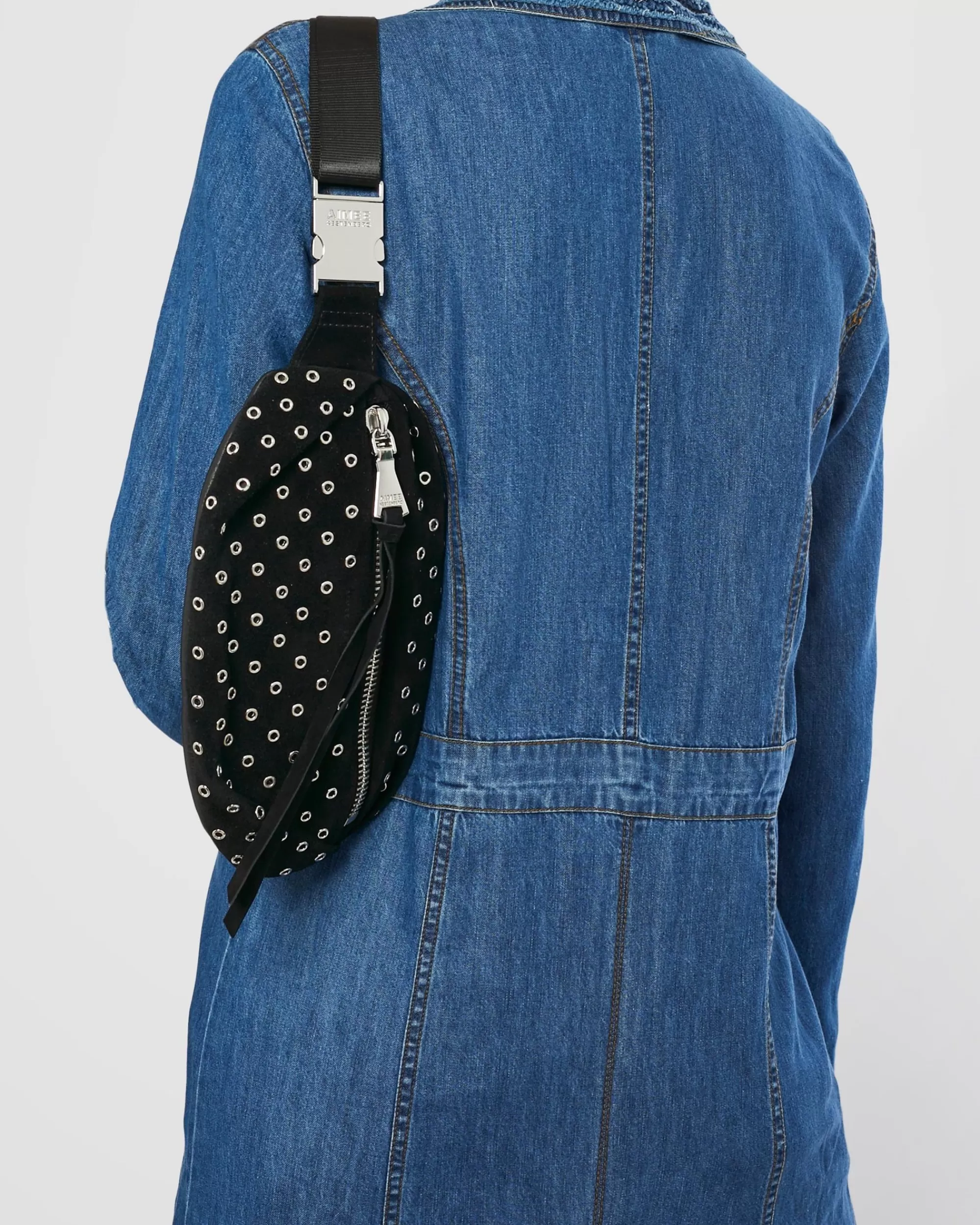 Aimee Kestenberg Bum Bags & Belt Bags-Milan Bum Bag With Eyelets Black With Eyelets