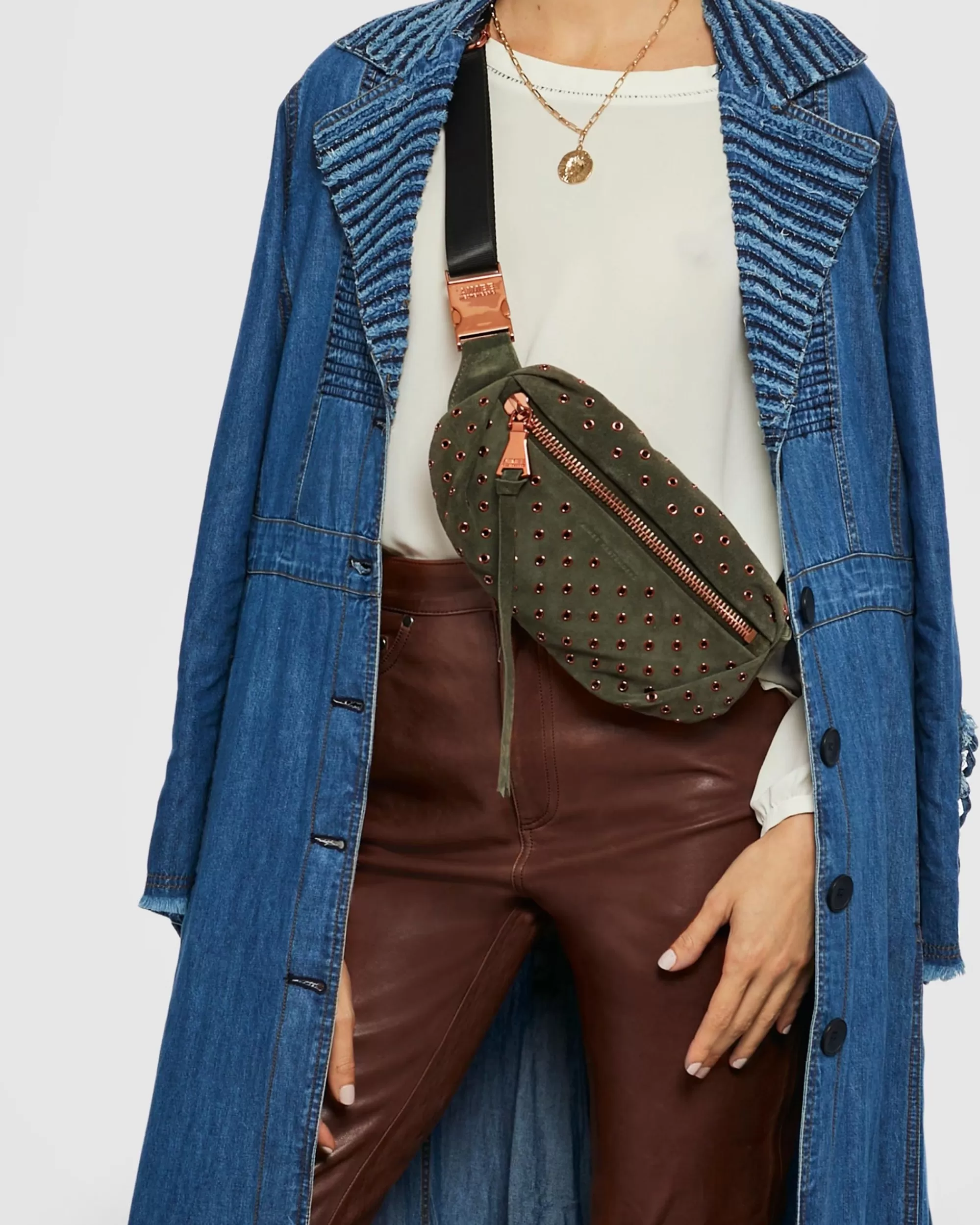 Aimee Kestenberg Bum Bags & Belt Bags-Milan Bum Bag With Eyelets Forest With Eyelets