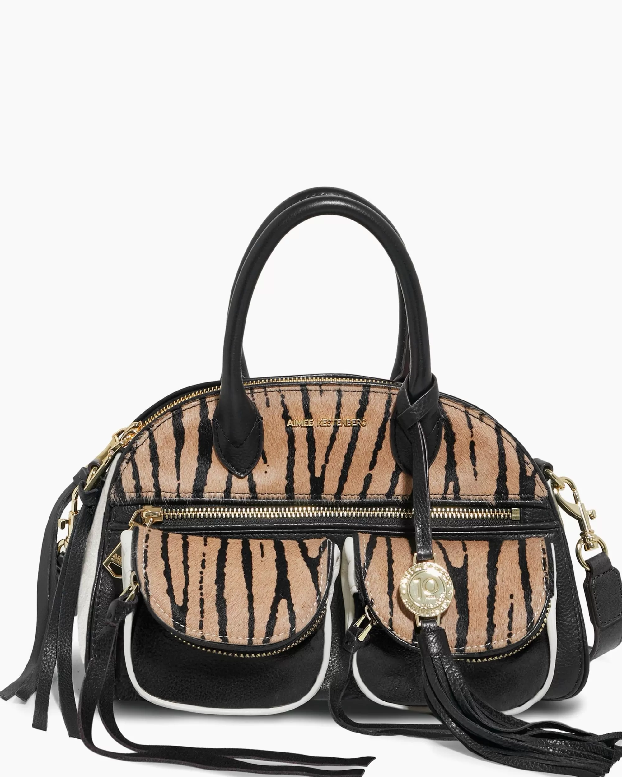 Aimee Kestenberg Satchels-Mini Lucy Satchel Tiger Haircalf