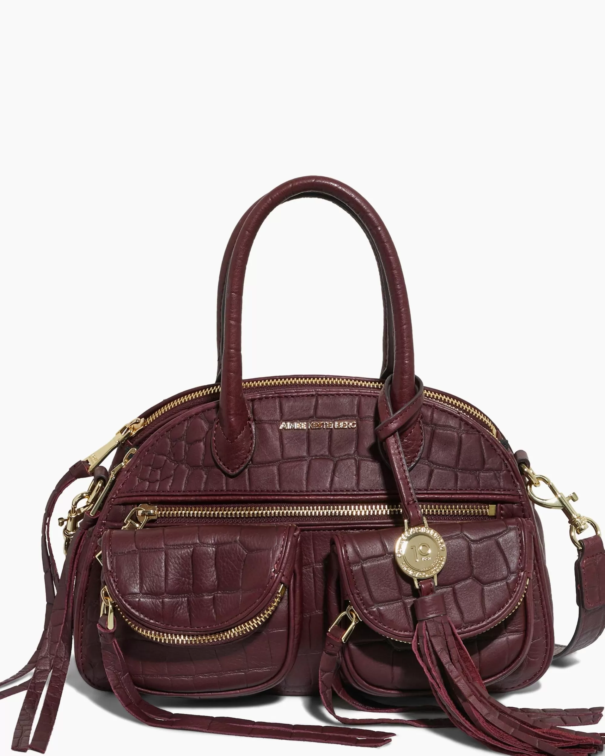 Aimee Kestenberg Satchels-Mini Lucy Satchel True Plum Croco