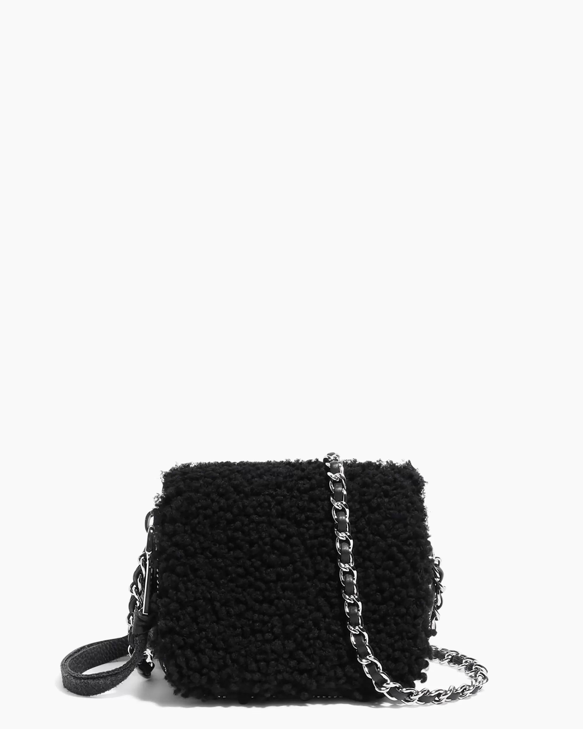 Aimee Kestenberg Crossbody Bags-Moon And Back Mini Crossbody Black Shearling