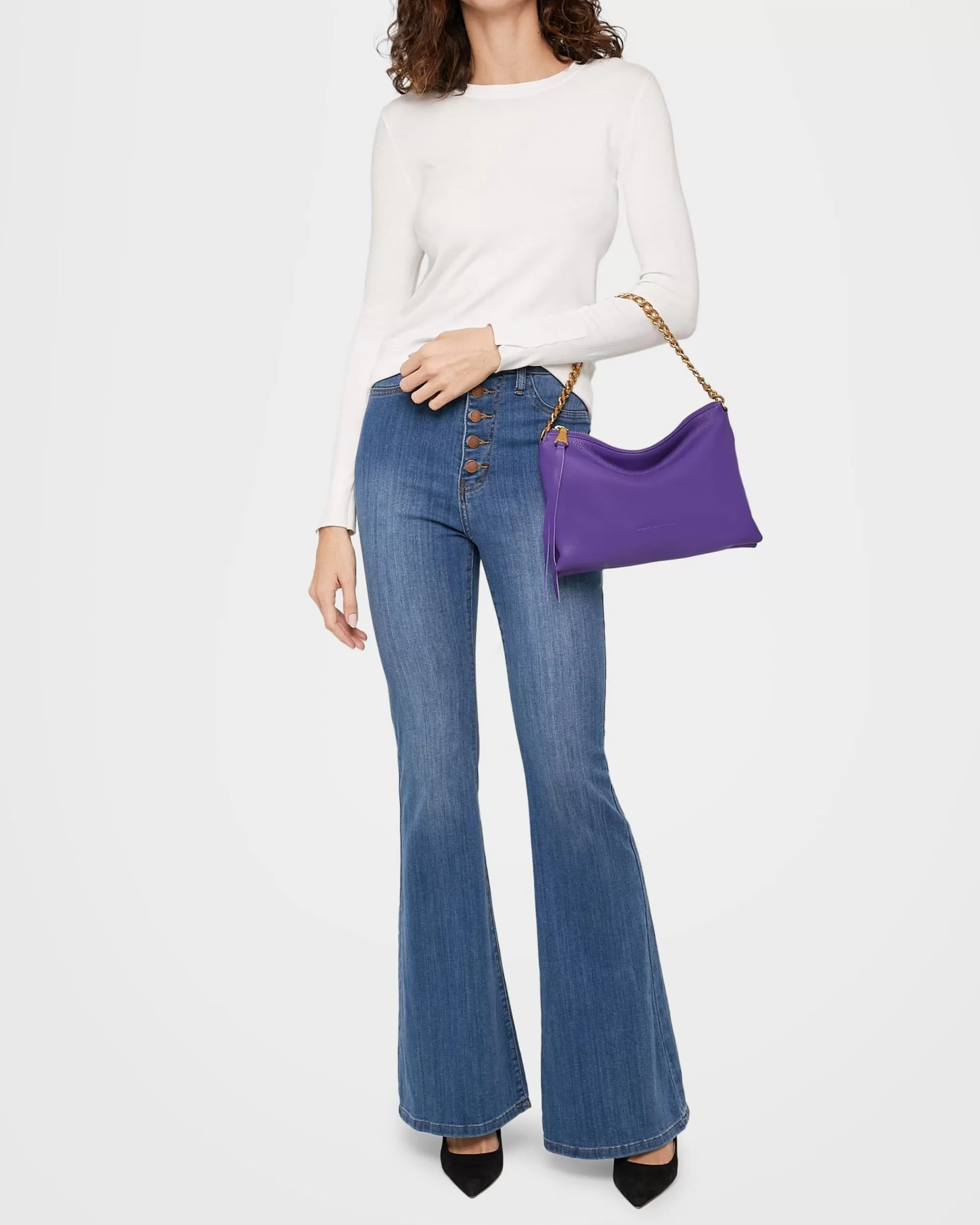 Aimee Kestenberg Crossbody Bags-Mystro Heart Chain Convertible Crossbody Violet With 14K Yellow Gold