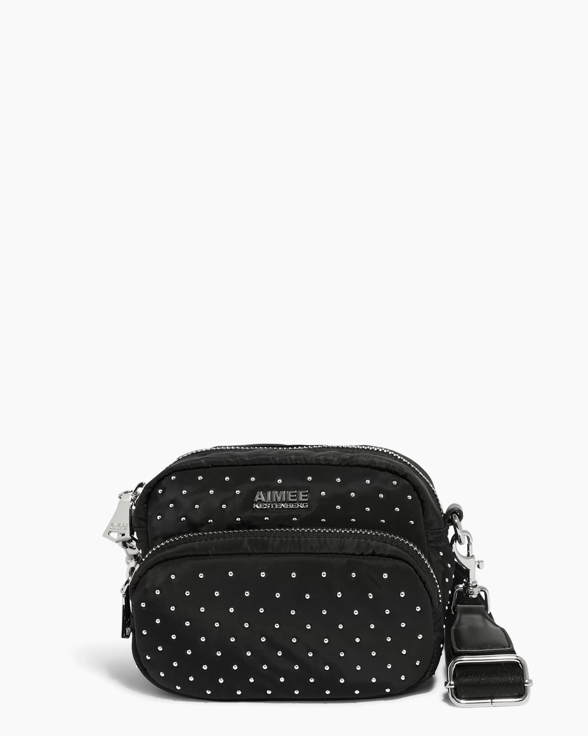 Aimee Kestenberg Crossbody Bags-Not Your Basic Mama Crossbody Black With Shiny Silver Studs