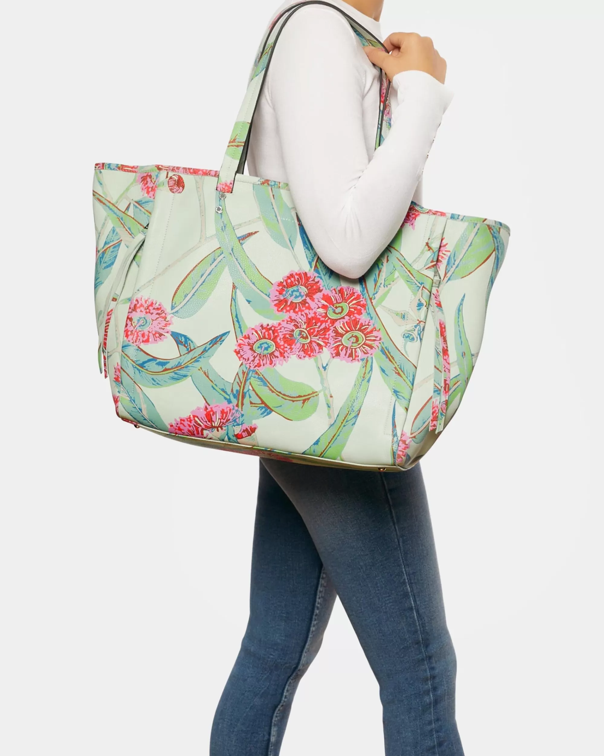 Aimee Kestenberg Tote Bags-Rocker Tote Eucalyptus Print