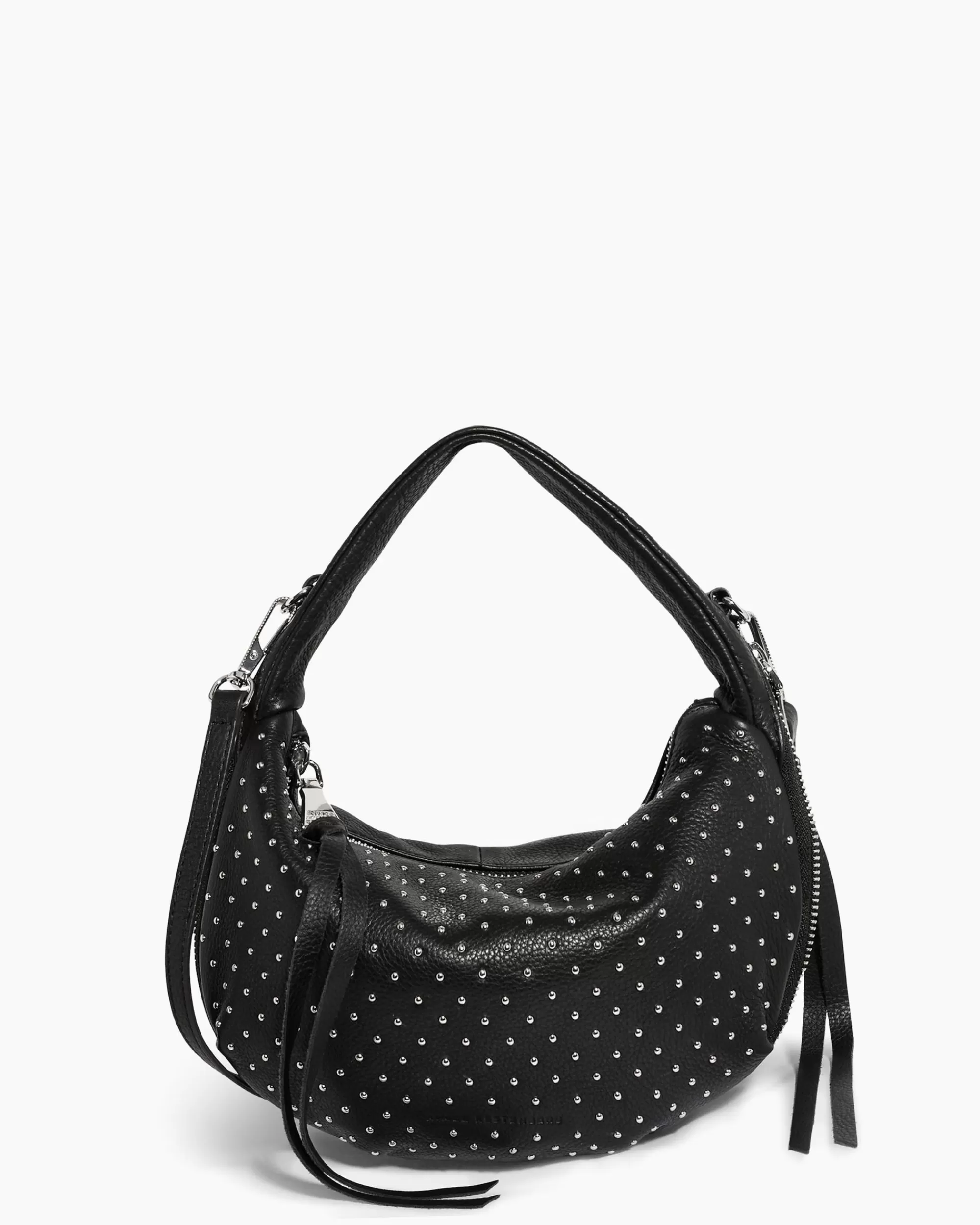 Aimee Kestenberg Crossbody Bags-Roxbury Mini Convertible Crossbody Black With Shiny Silver Studs