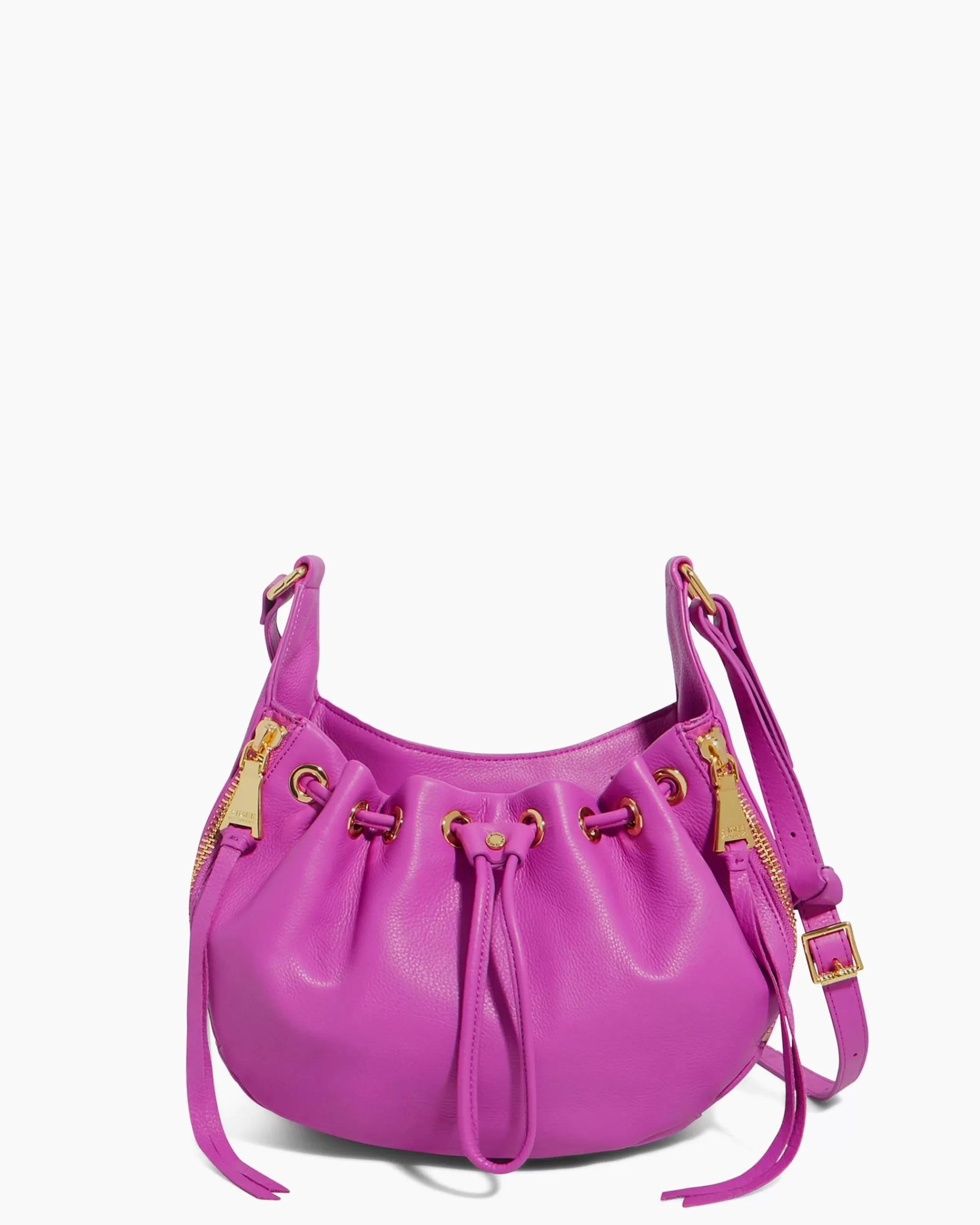 Aimee Kestenberg Crossbody Bags-Serene Drawstring Crossbody Fuchsia