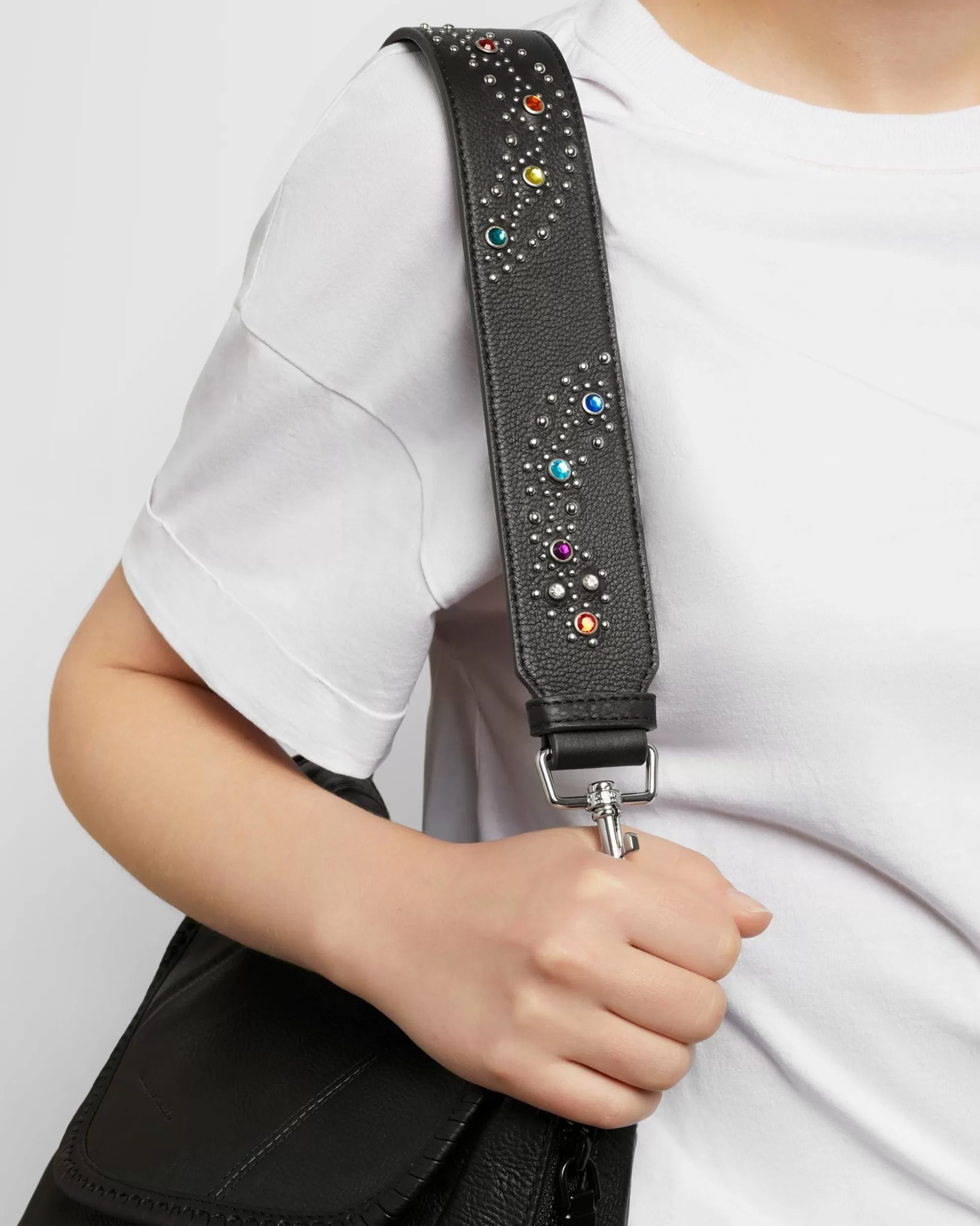 Aimee Kestenberg Straps-Snake Shoulder Strap Black Snake Studs