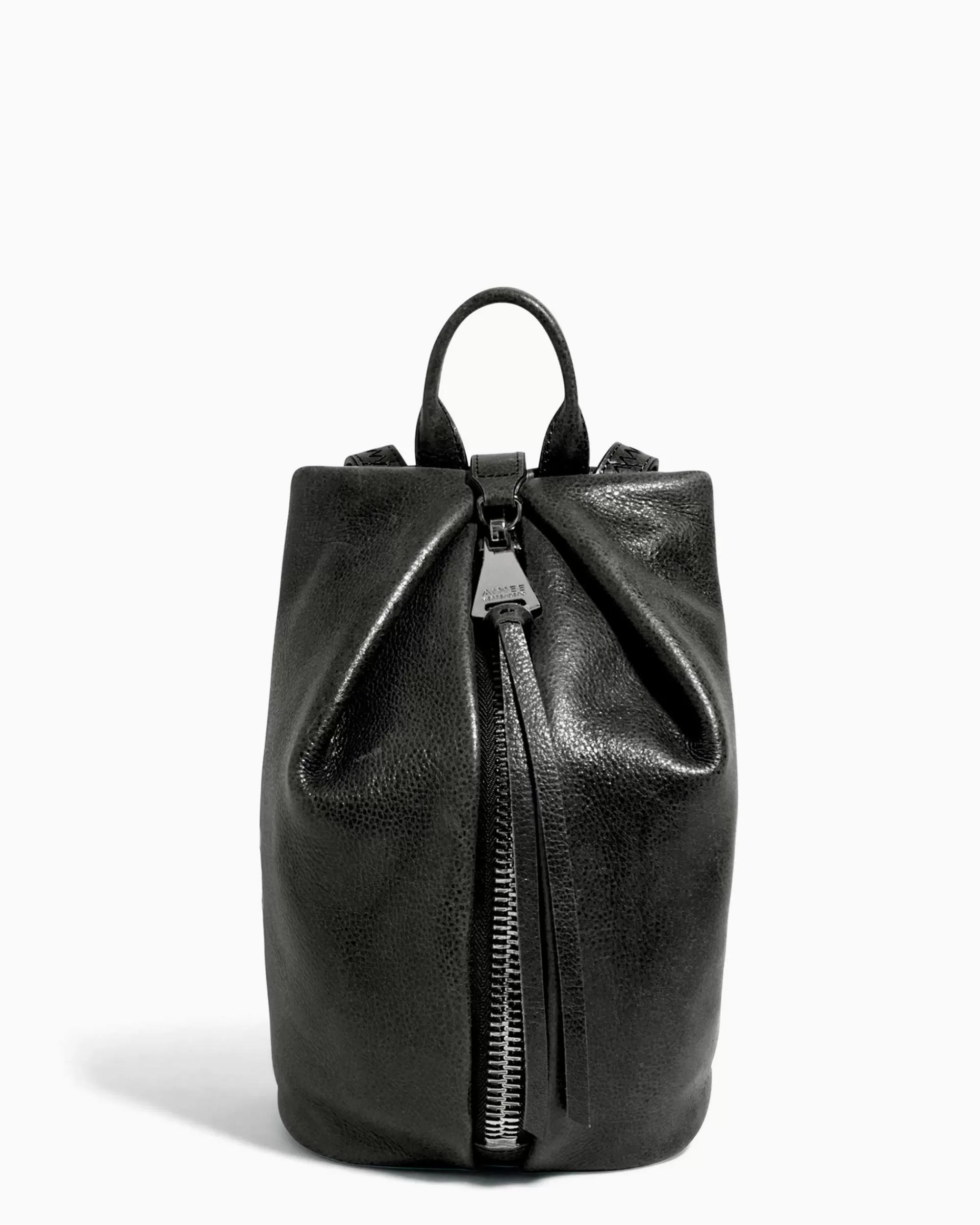 Aimee Kestenberg Backpacks-Tamitha Mini Backpack Black Vintage With Shiny Silver Hardware