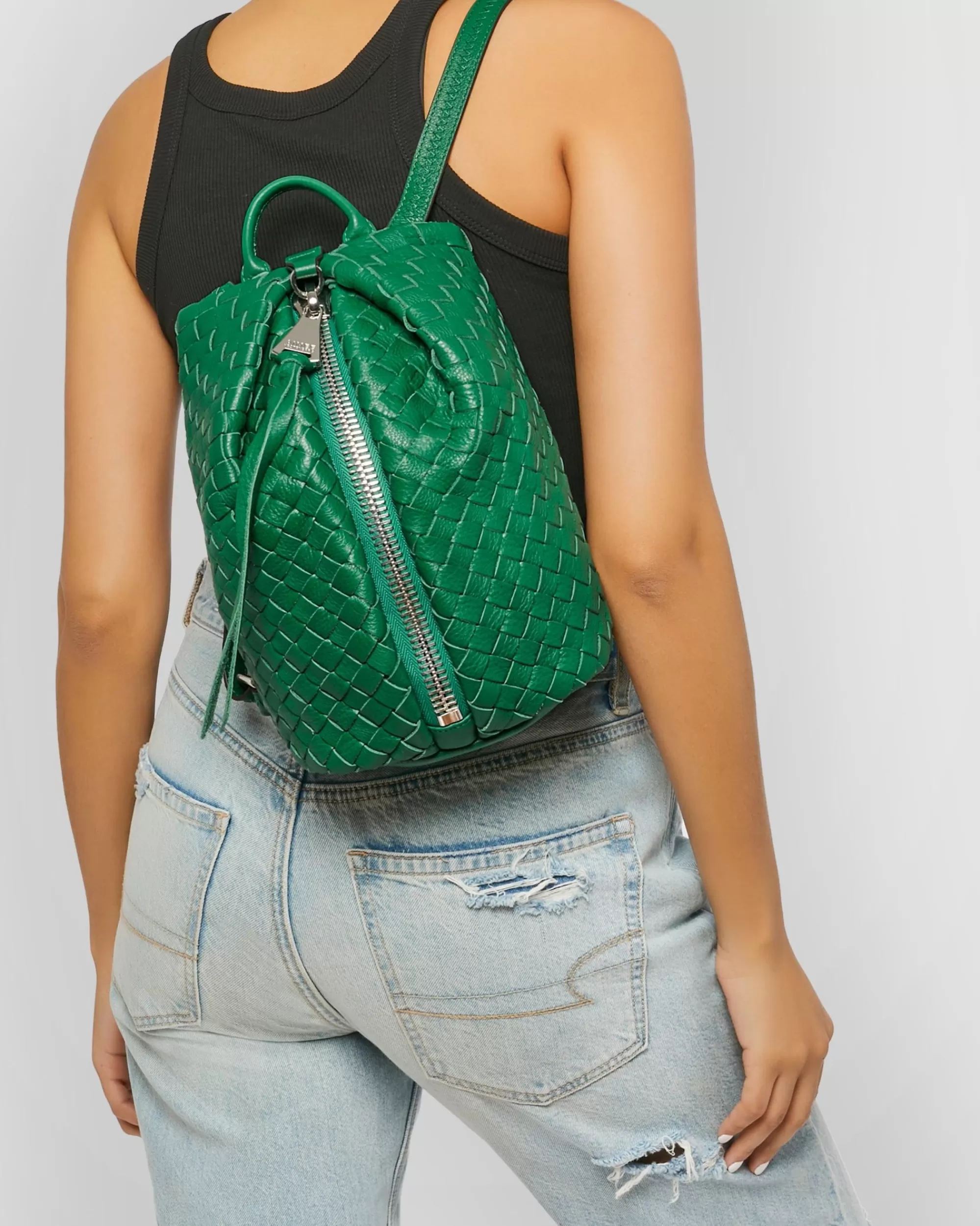 Aimee Kestenberg Backpacks-Tamitha Mini Backpack Kelly Green Woven